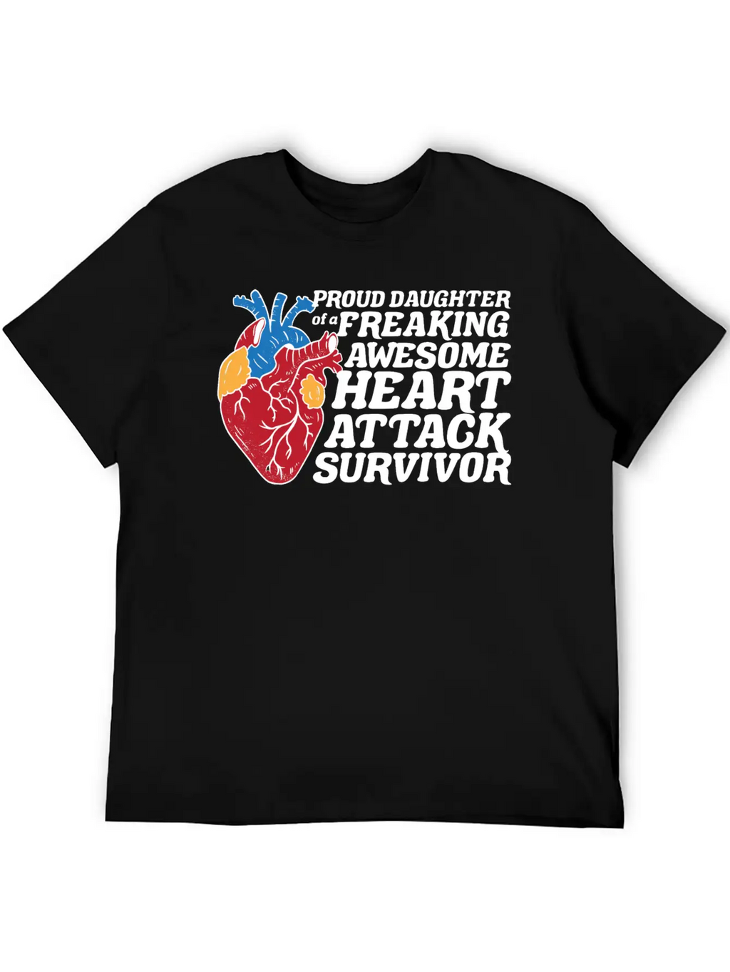 Heart Attack Survivor Breathable Graphic T-Shirt – Perfect For Casual Days