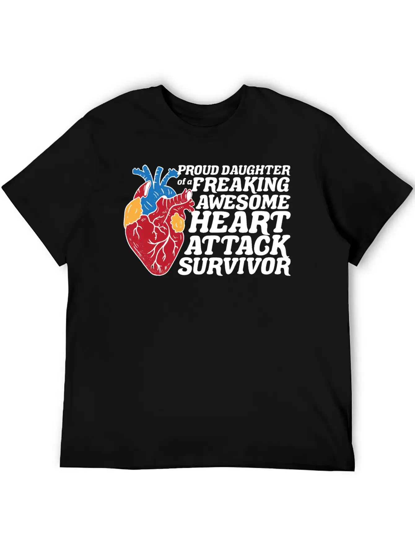 Heart Attack Survivor Breathable Graphic T-Shirt – Perfect For Casual Days