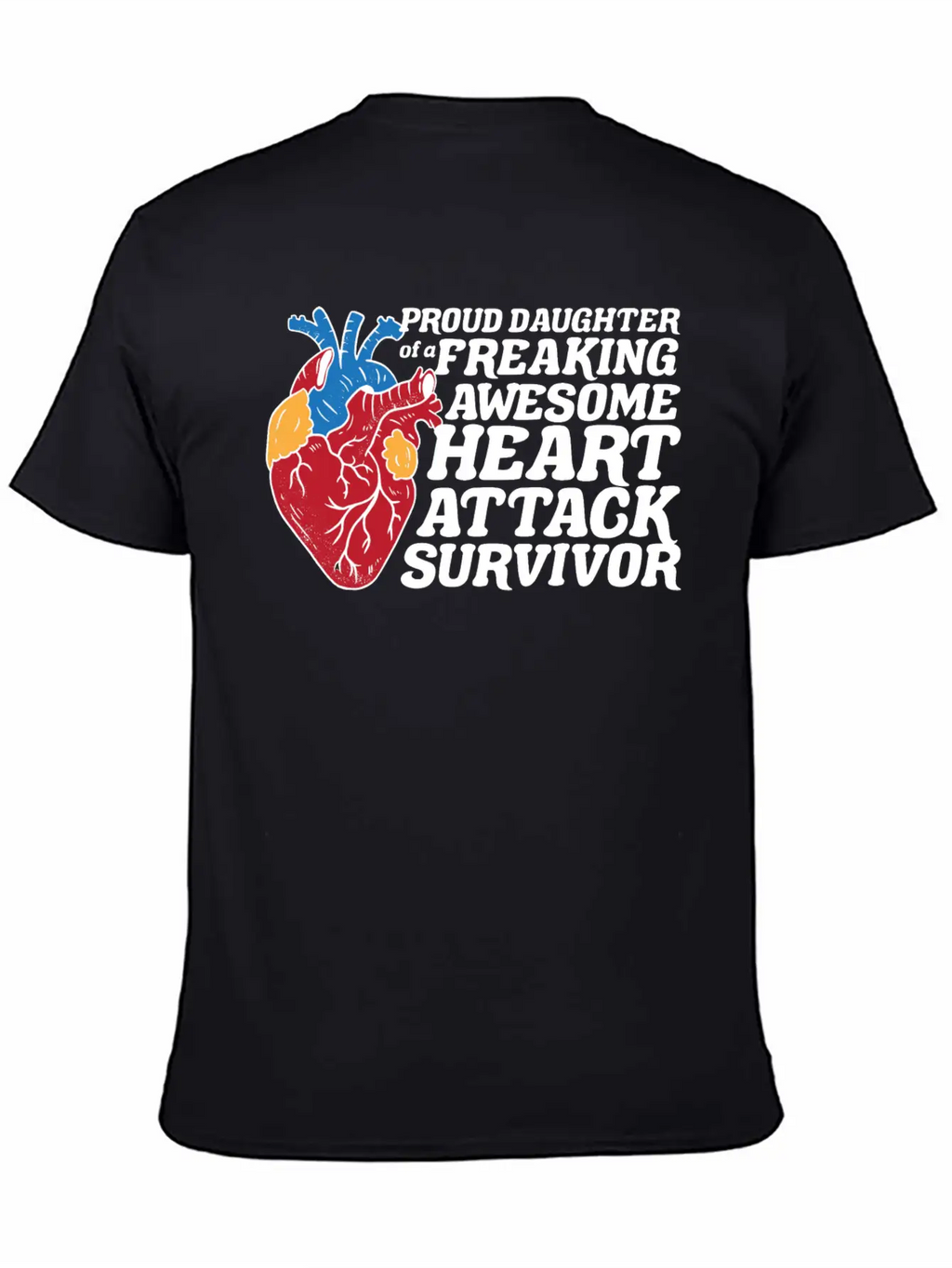 Heart Attack Survivor Breathable Graphic T-Shirt – Perfect For Casual Days