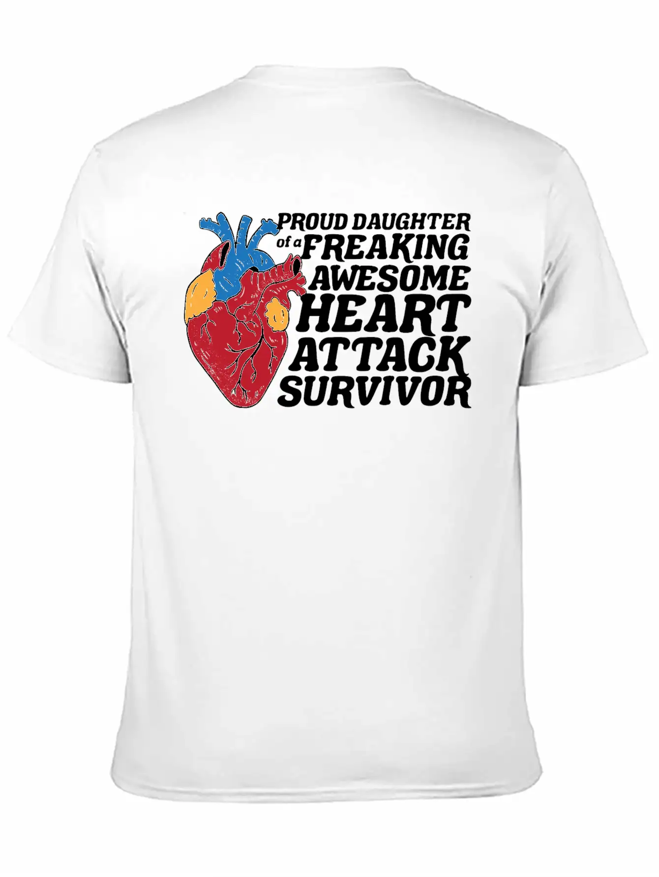 Heart Attack Survivor Breathable Graphic T-Shirt – Perfect For Casual Days