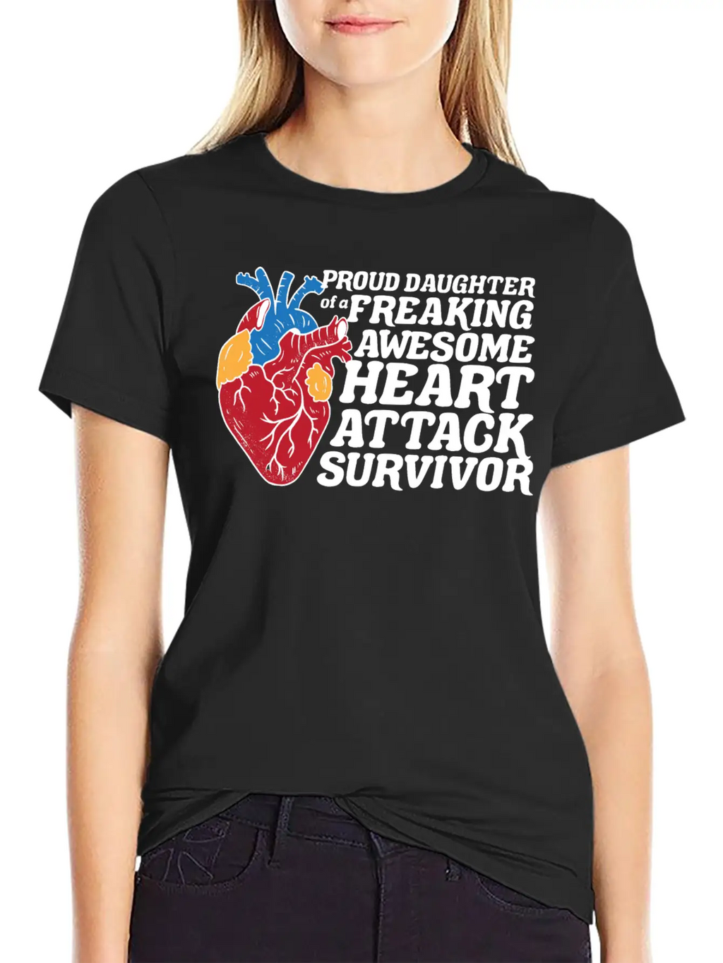 Heart Attack Survivor Breathable Graphic T-Shirt – Perfect For Casual Days