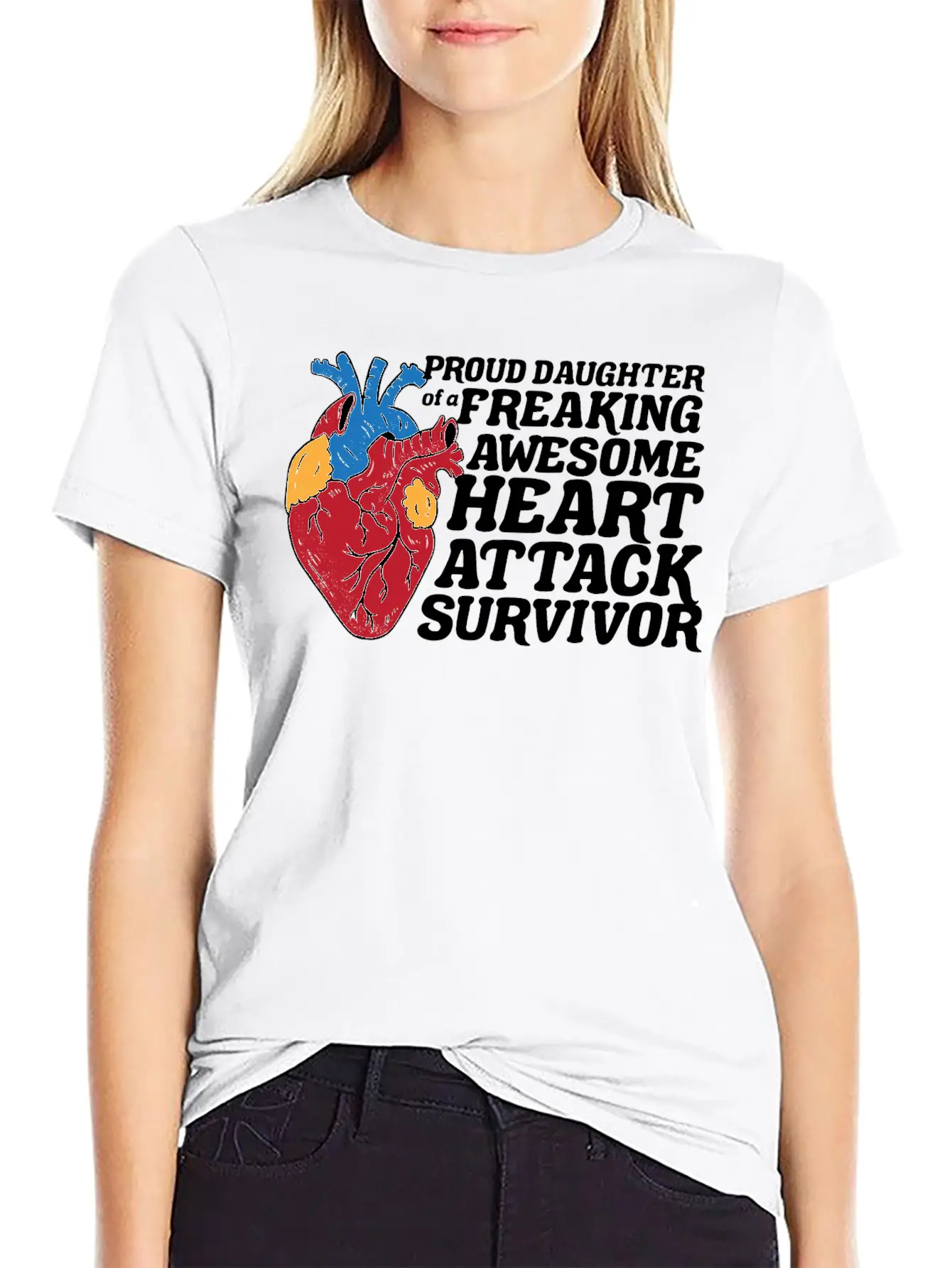 Heart Attack Survivor Breathable Graphic T-Shirt – Perfect For Casual Days