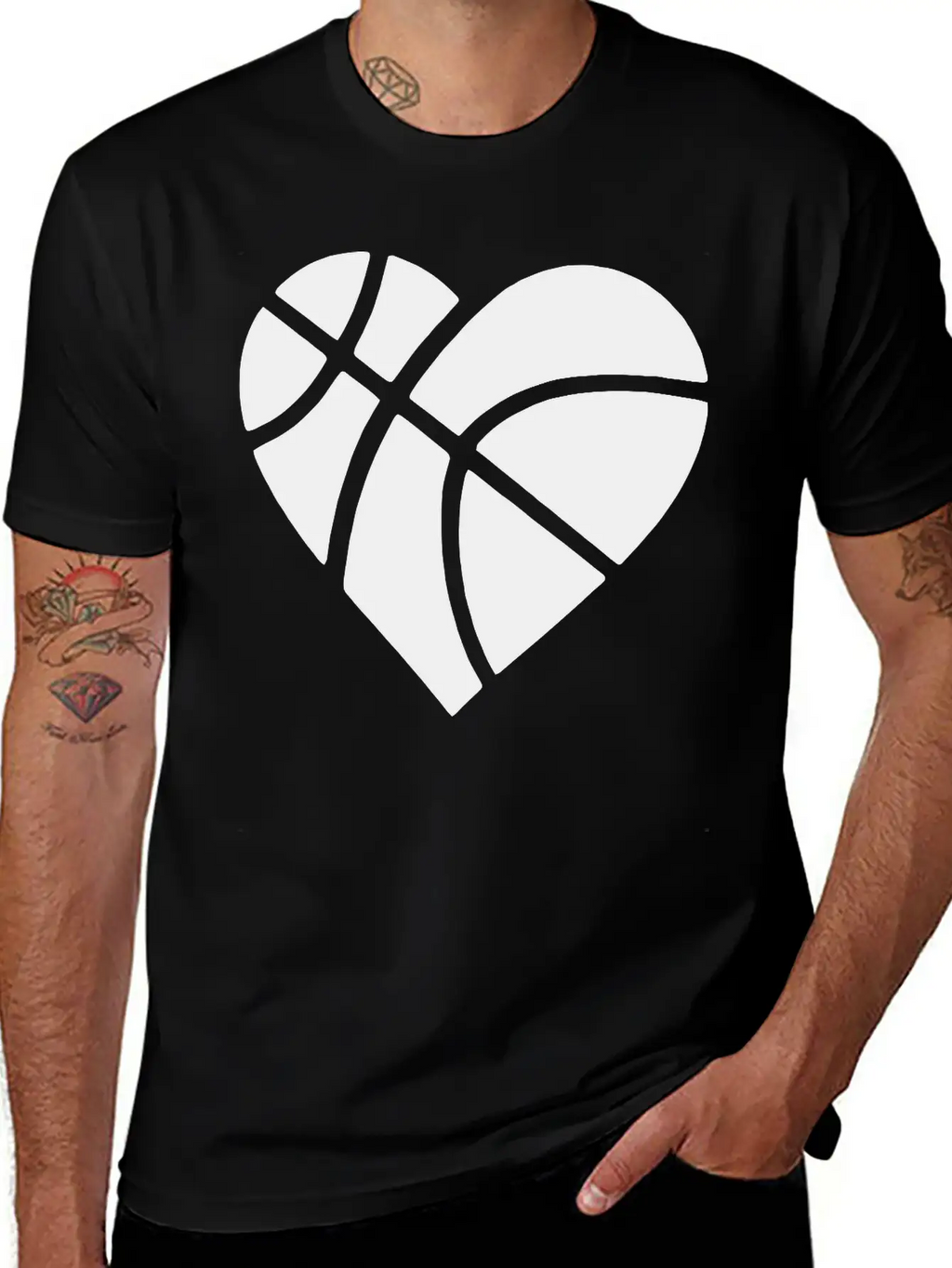 Heart Basketball Classic Cotton Tee – Unisex Comfort For Any Season