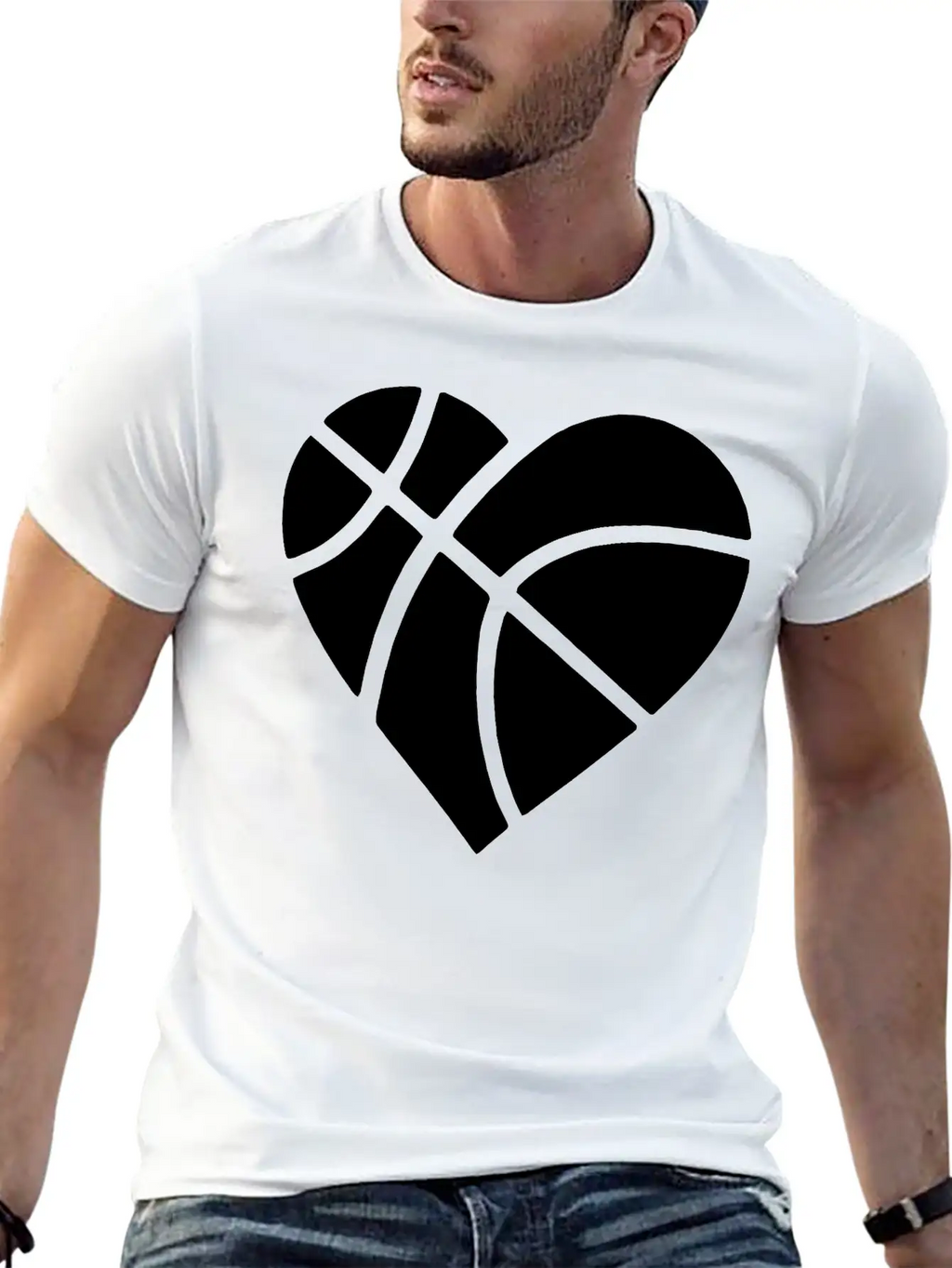 Heart Basketball Classic Cotton Tee – Unisex Comfort For Any Season