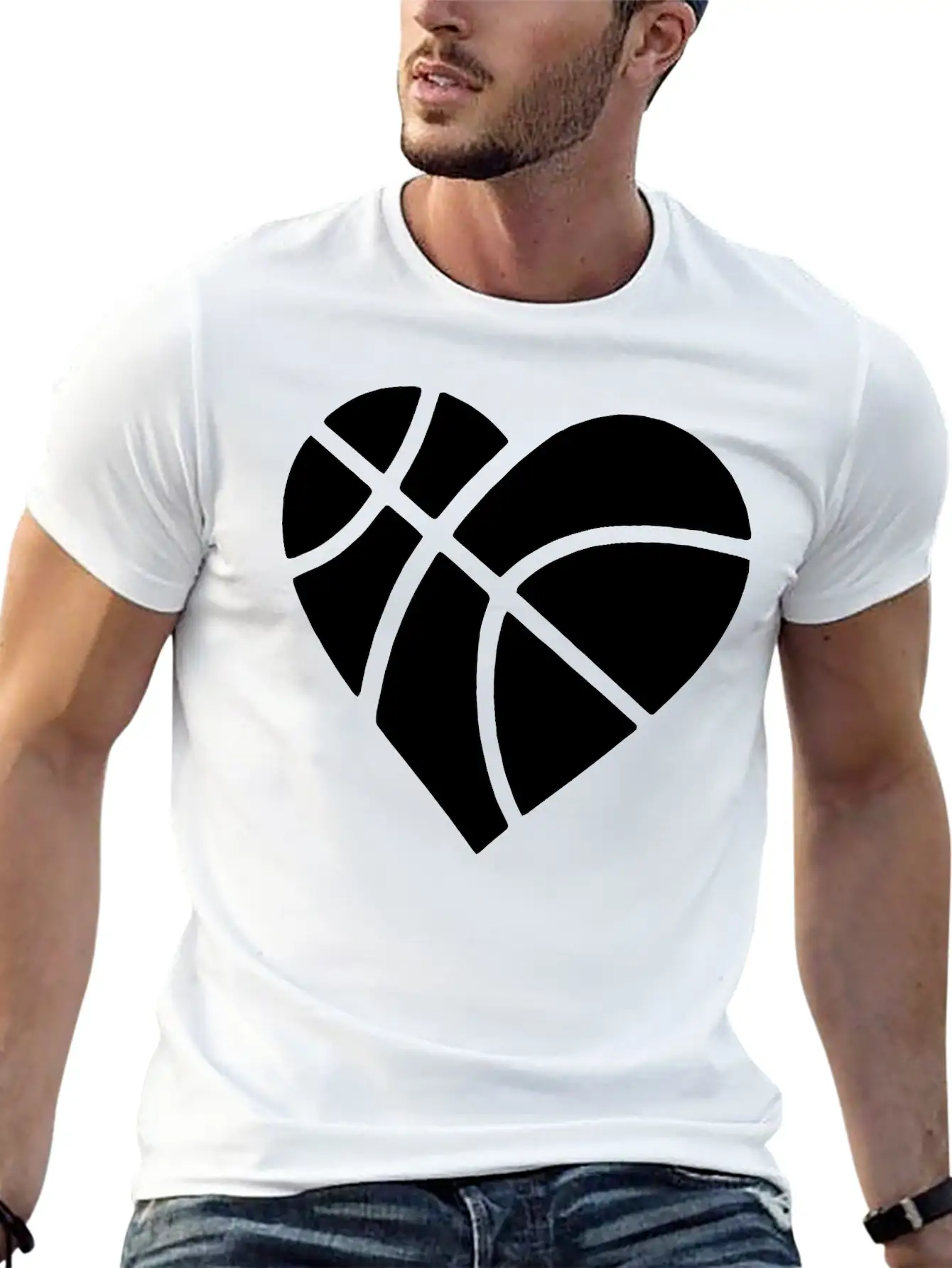 Heart Basketball Classic Cotton Tee – Unisex Comfort For Any Season