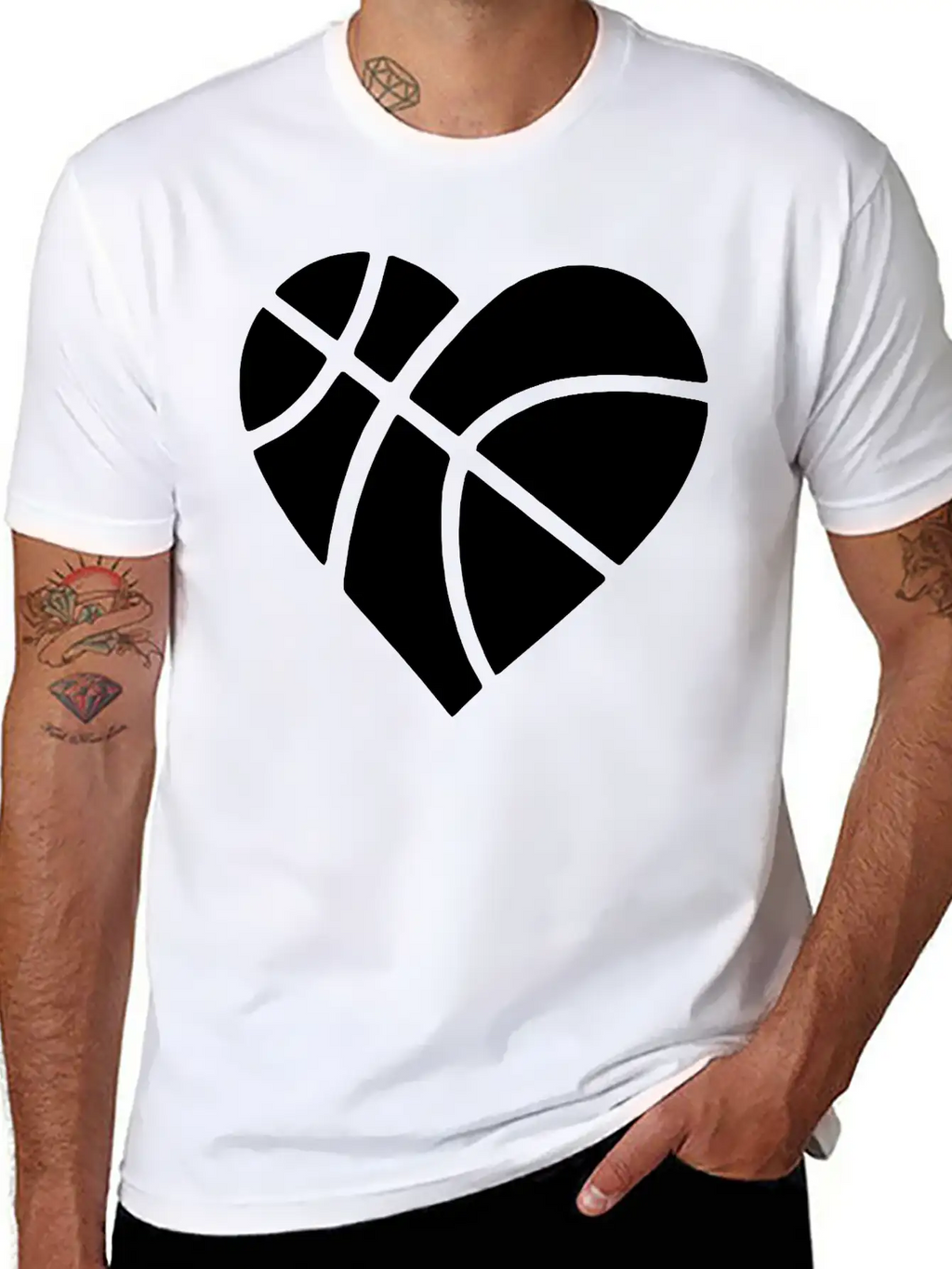 Heart Basketball Classic Cotton Tee – Unisex Comfort For Any Season