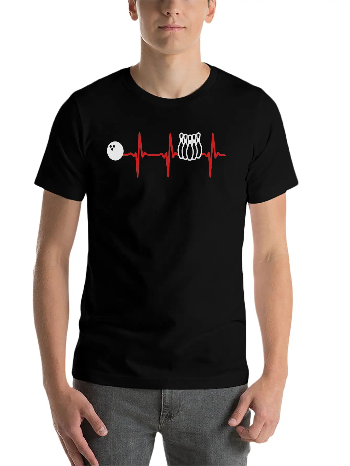 Heart Beat Bowling Unisex Casual T-Shirt – Clean Design For Daily Comfort