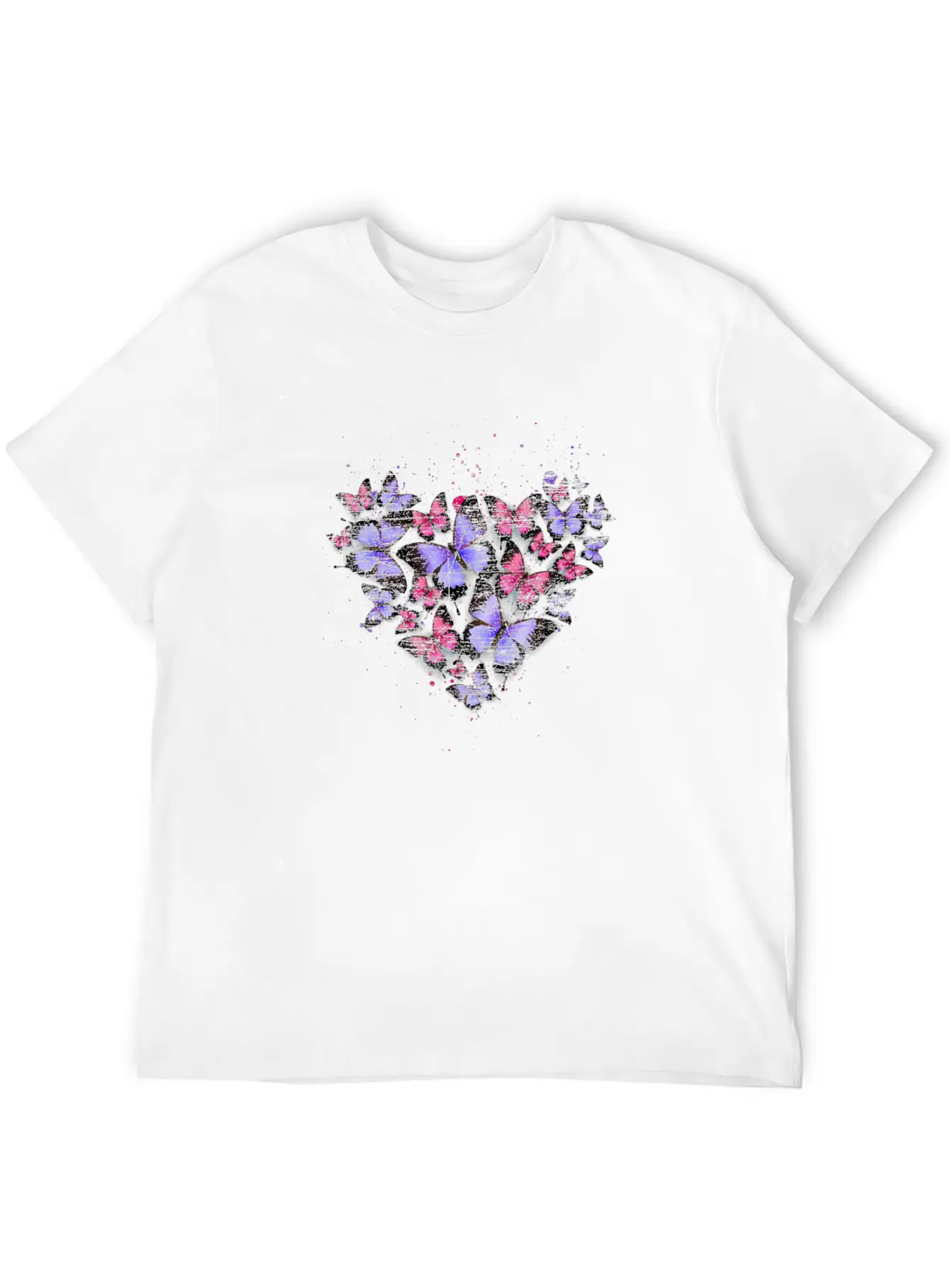 Heart Colorful Butterfly Unisex Casual T-Shirt – Clean Design For Daily Comfort