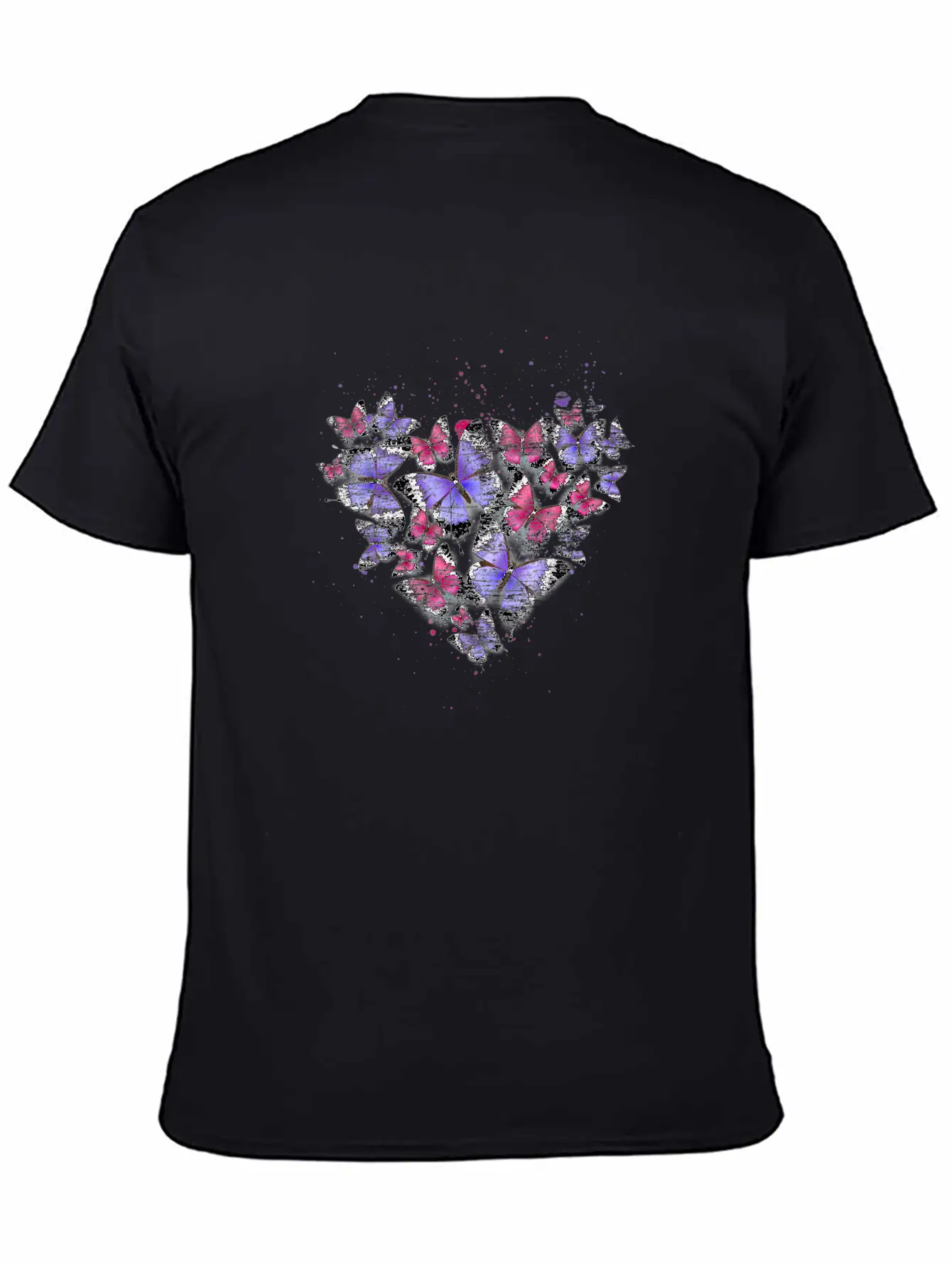 Heart Colorful Butterfly Unisex Casual T-Shirt – Clean Design For Daily Comfort