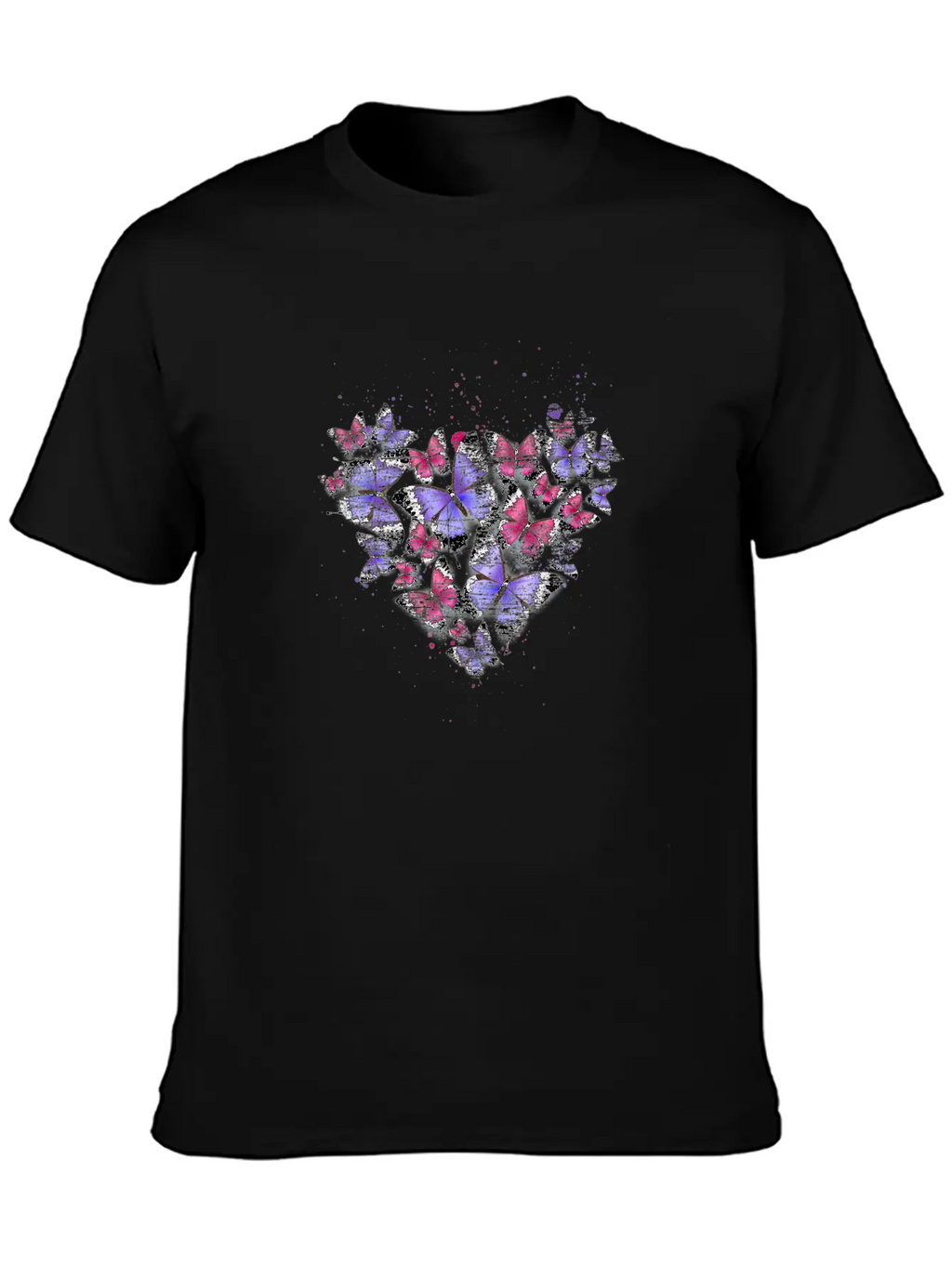 Heart Colorful Butterfly Unisex Casual T-Shirt – Clean Design For Daily Comfort