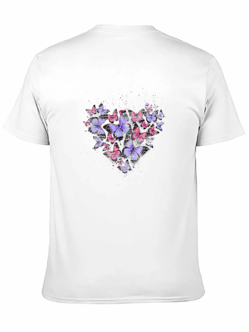 Heart Colorful Butterfly Unisex Casual T-Shirt – Clean Design For Daily Comfort