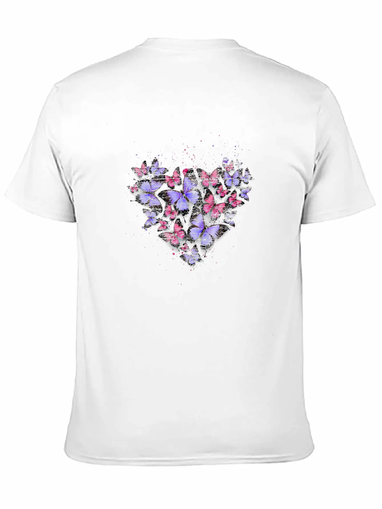 Heart Colorful Butterfly Unisex Casual T-Shirt – Clean Design For Daily Comfort