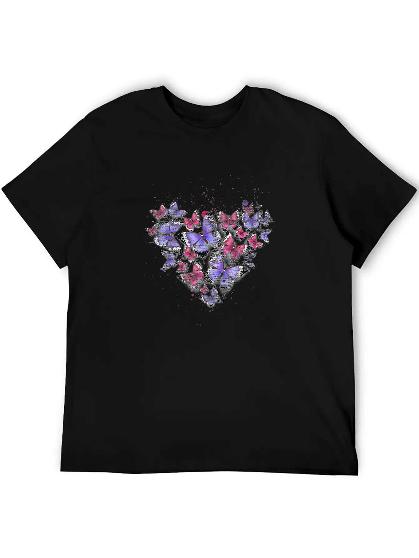 Heart Colorful Butterfly Unisex Casual T-Shirt – Clean Design For Daily Comfort