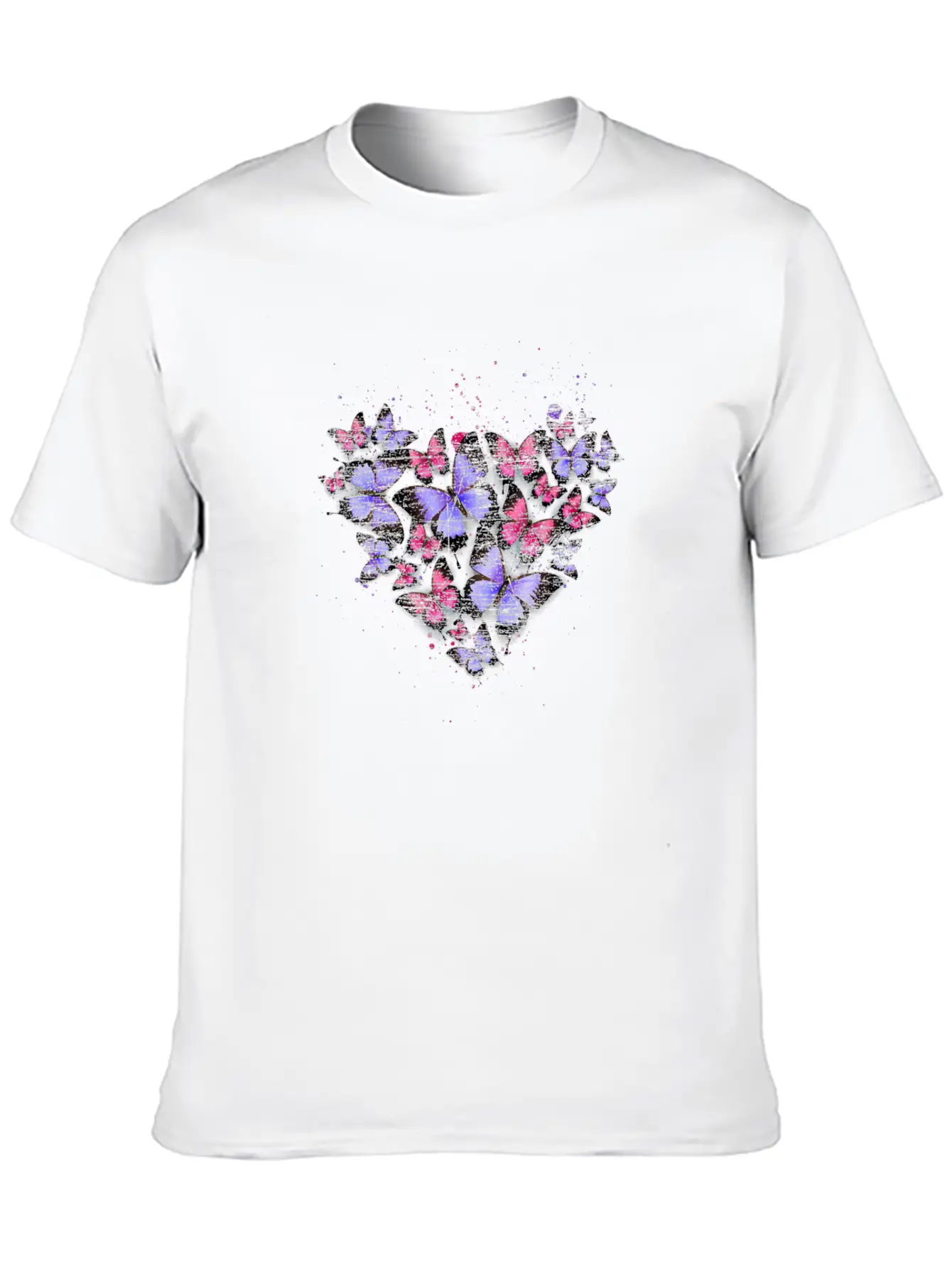Heart Colorful Butterfly Unisex Casual T-Shirt – Clean Design For Daily Comfort