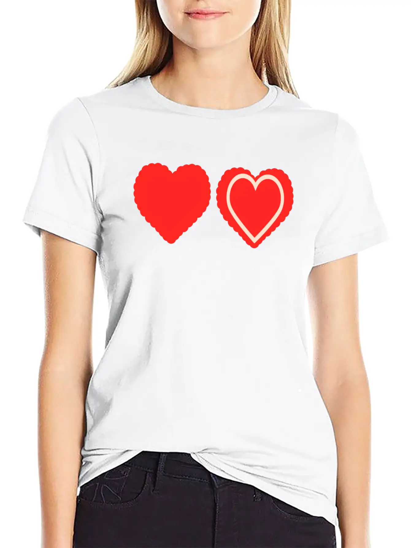 Heart Design Stylish Everyday T-Shirt – Unisex Basic Cotton Tee