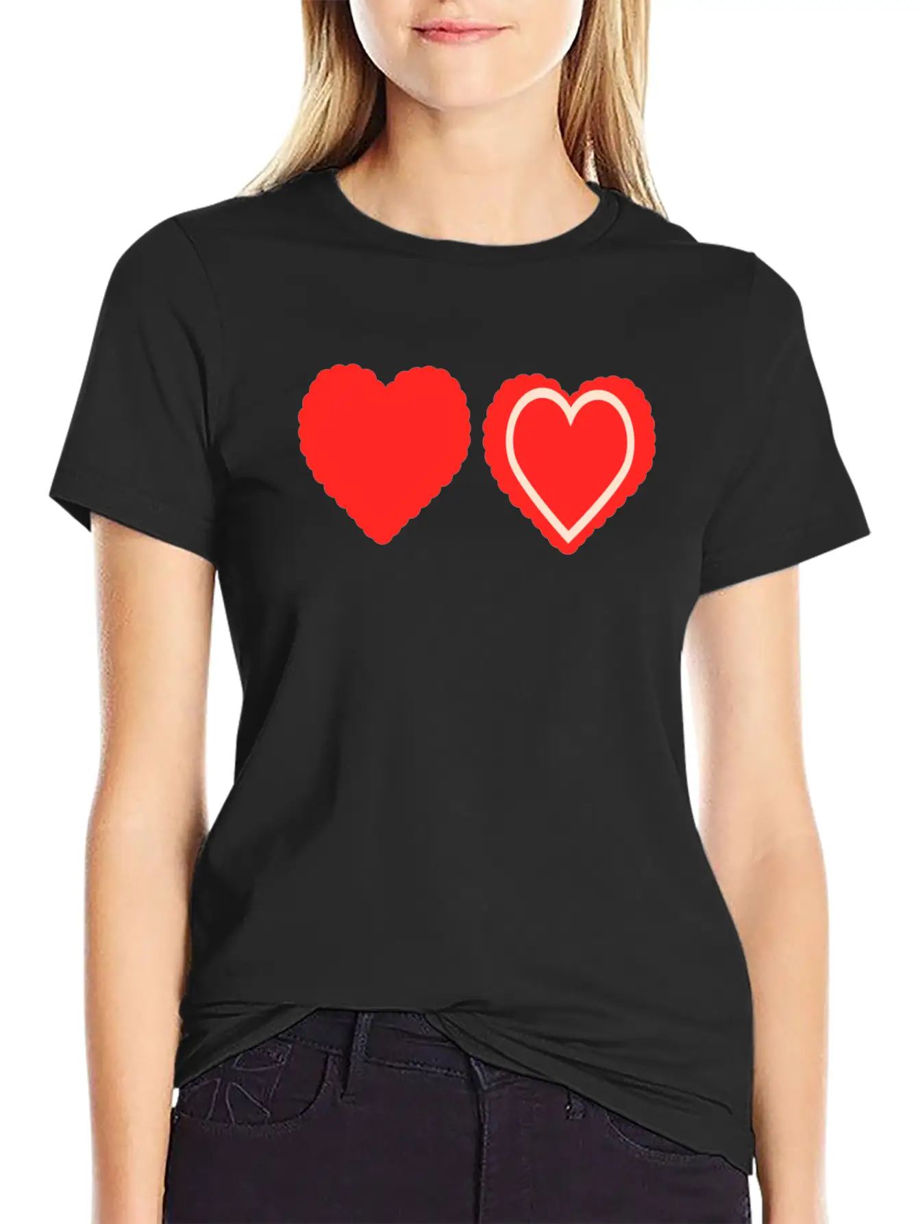 Heart Design Stylish Everyday T-Shirt – Unisex Basic Cotton Tee