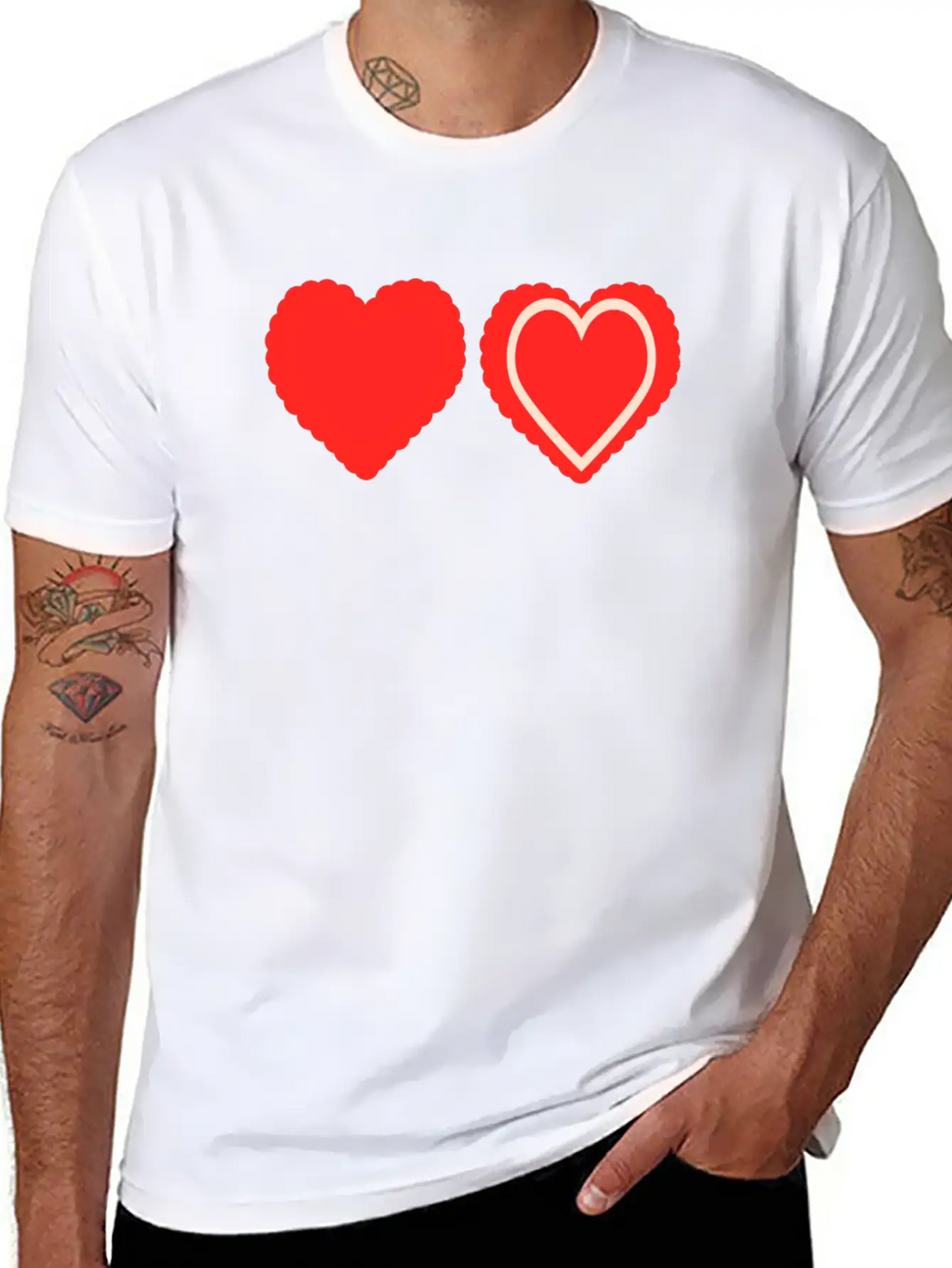 Heart Design Stylish Everyday T-Shirt – Unisex Basic Cotton Tee
