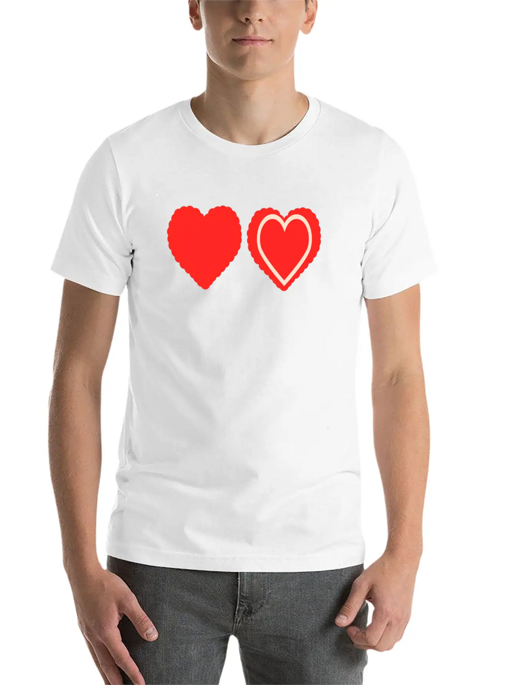 Heart Design Stylish Everyday T-Shirt – Unisex Basic Cotton Tee