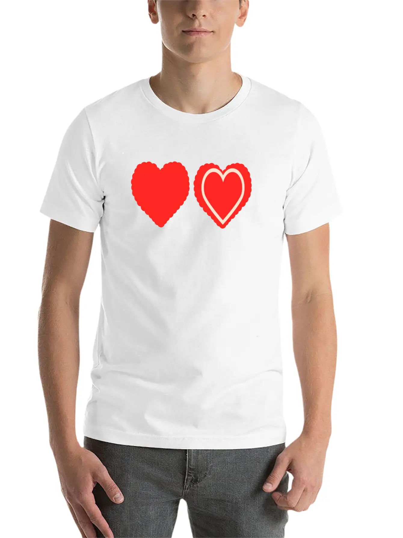 Heart Design Stylish Everyday T-Shirt – Unisex Basic Cotton Tee