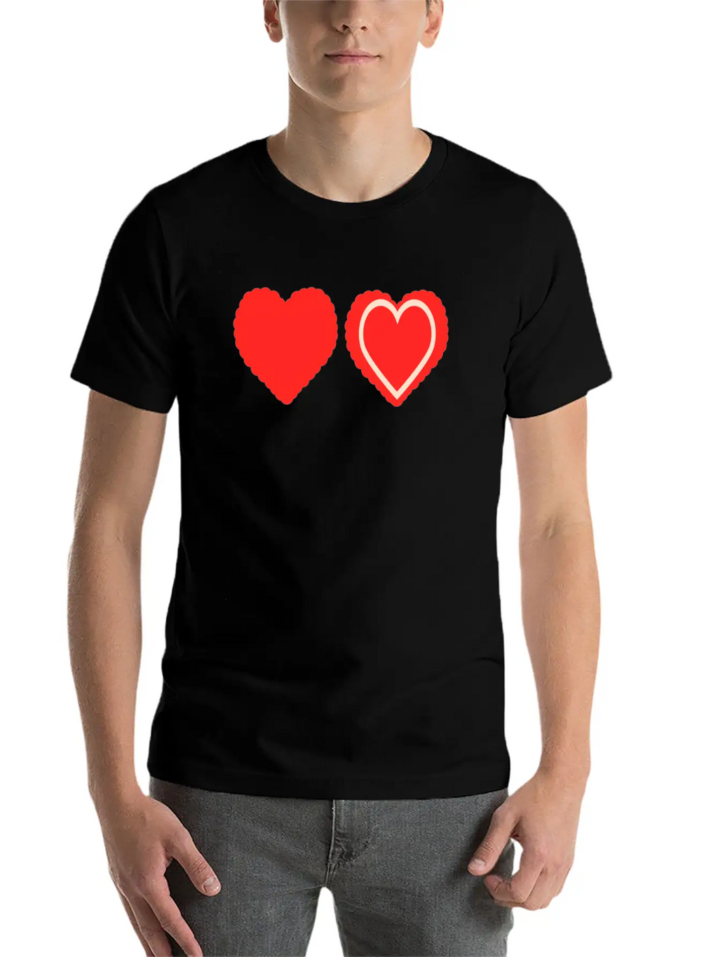 Heart Design Stylish Everyday T-Shirt – Unisex Basic Cotton Tee