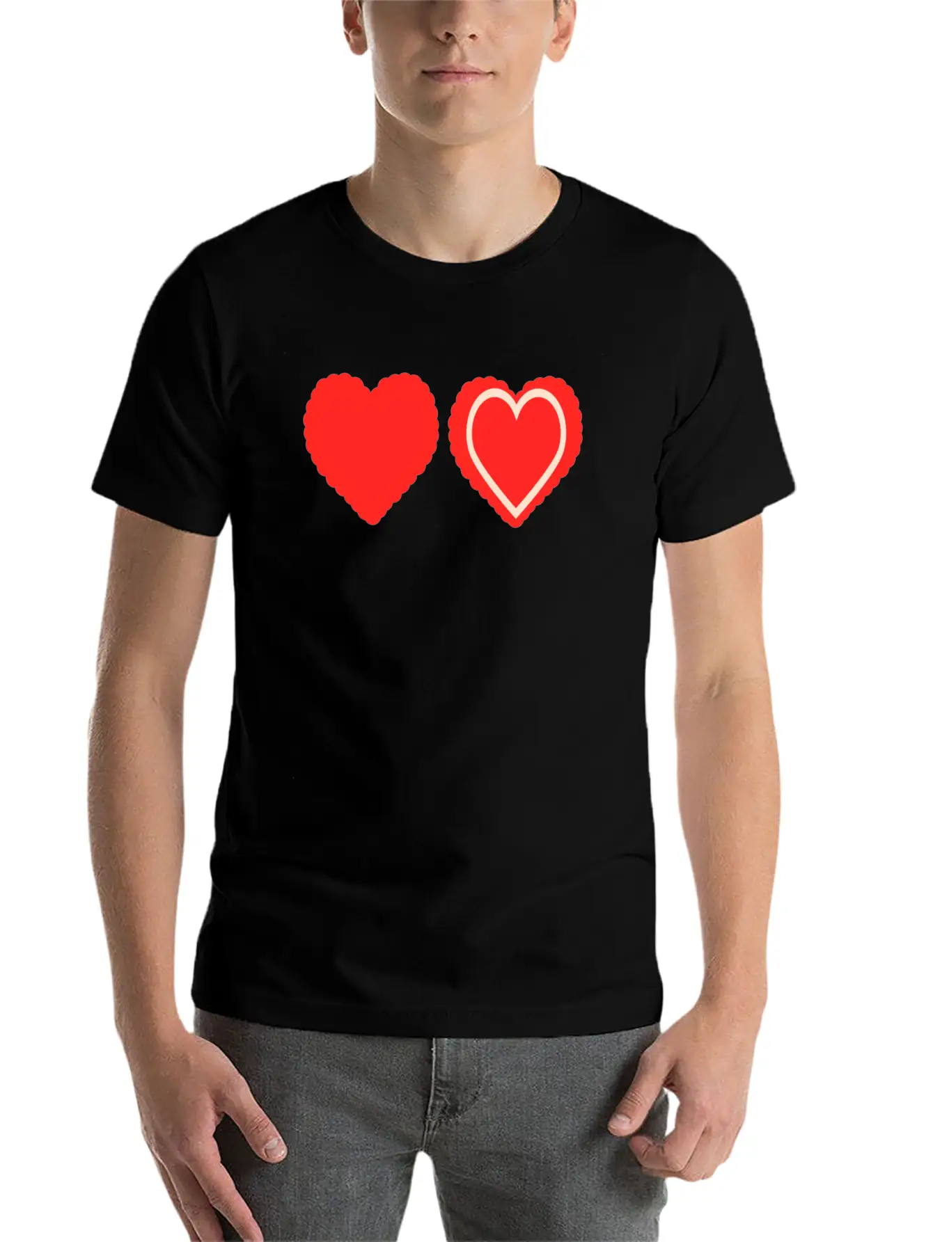 Heart Design Stylish Everyday T-Shirt – Unisex Basic Cotton Tee