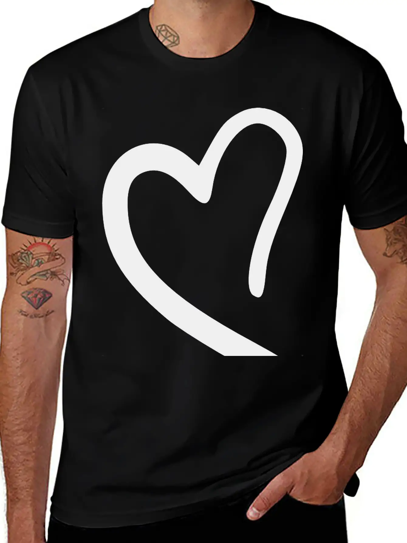 Heart Emojis Sketch Breathable Soft Cotton T-Shirt – Timeless Casual Look