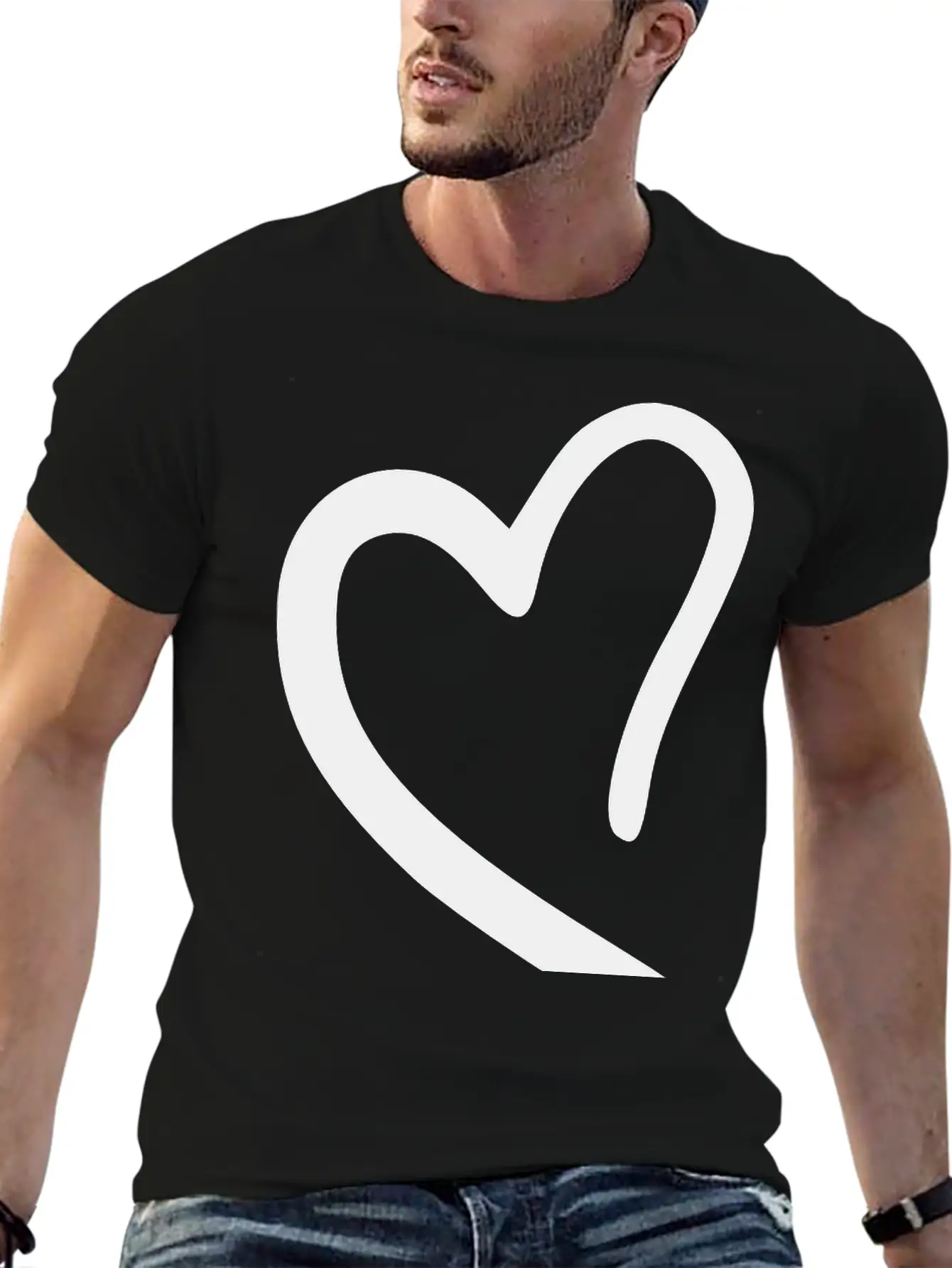Heart Emojis Sketch Breathable Soft Cotton T-Shirt – Timeless Casual Look