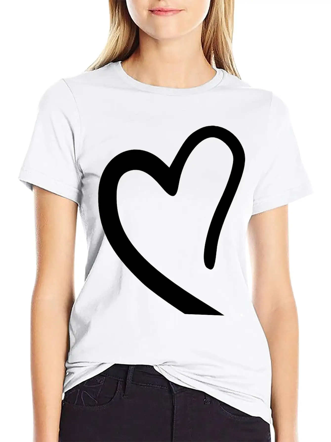 Heart Emojis Sketch Breathable Soft Cotton T-Shirt – Timeless Casual Look