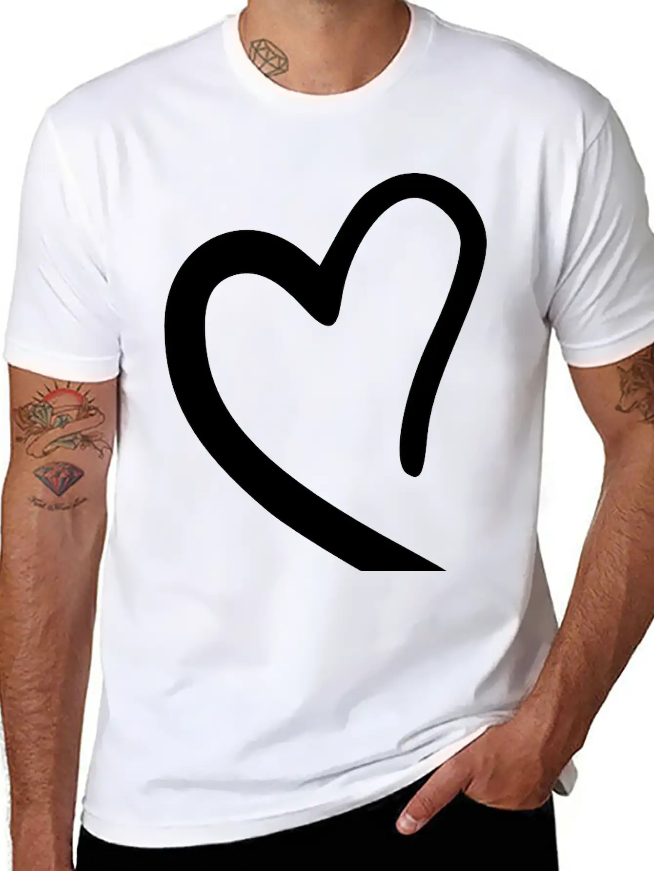 Heart Emojis Sketch Breathable Soft Cotton T-Shirt – Timeless Casual Look