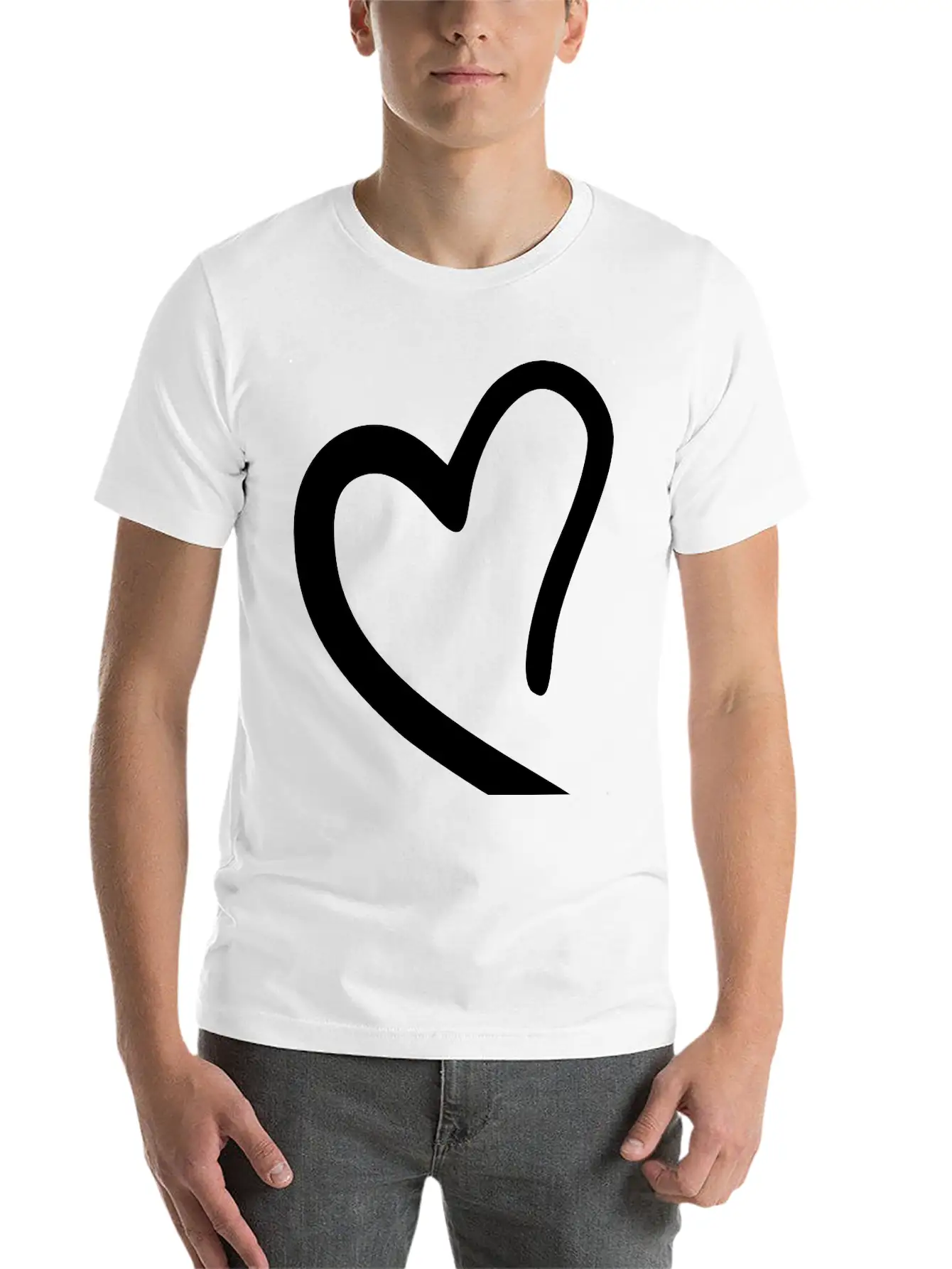 Heart Emojis Sketch Breathable Soft Cotton T-Shirt – Timeless Casual Look
