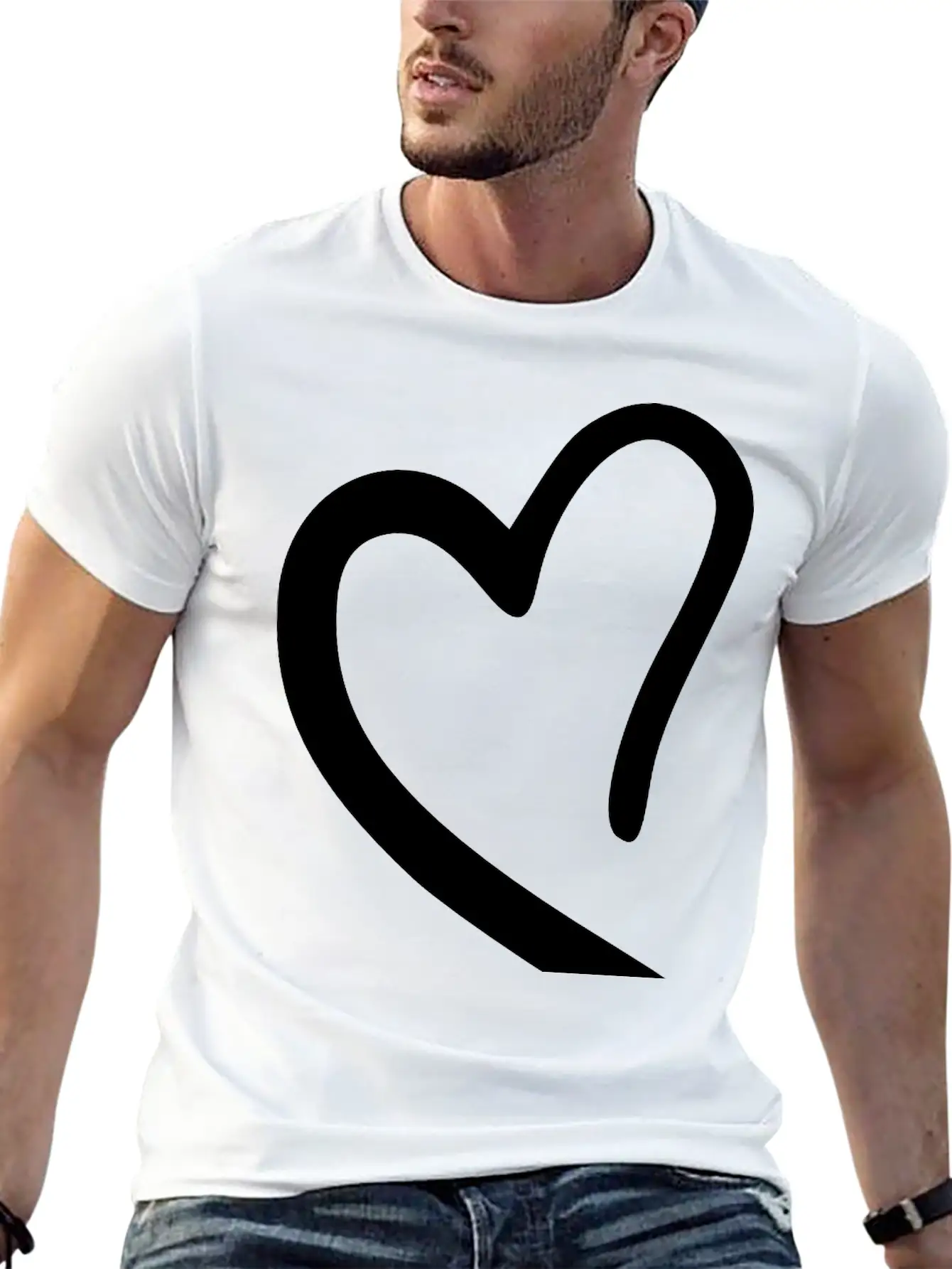 Heart Emojis Sketch Breathable Soft Cotton T-Shirt – Timeless Casual Look