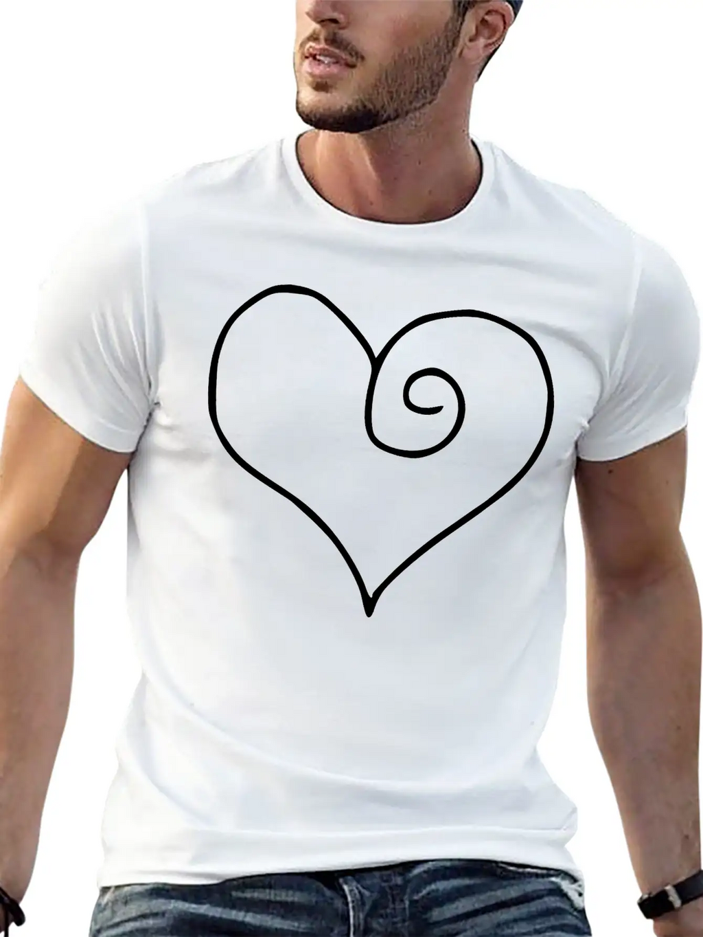Heart Emojis Sketch Stylish Everyday T-Shirt – Unisex Basic Cotton Tee