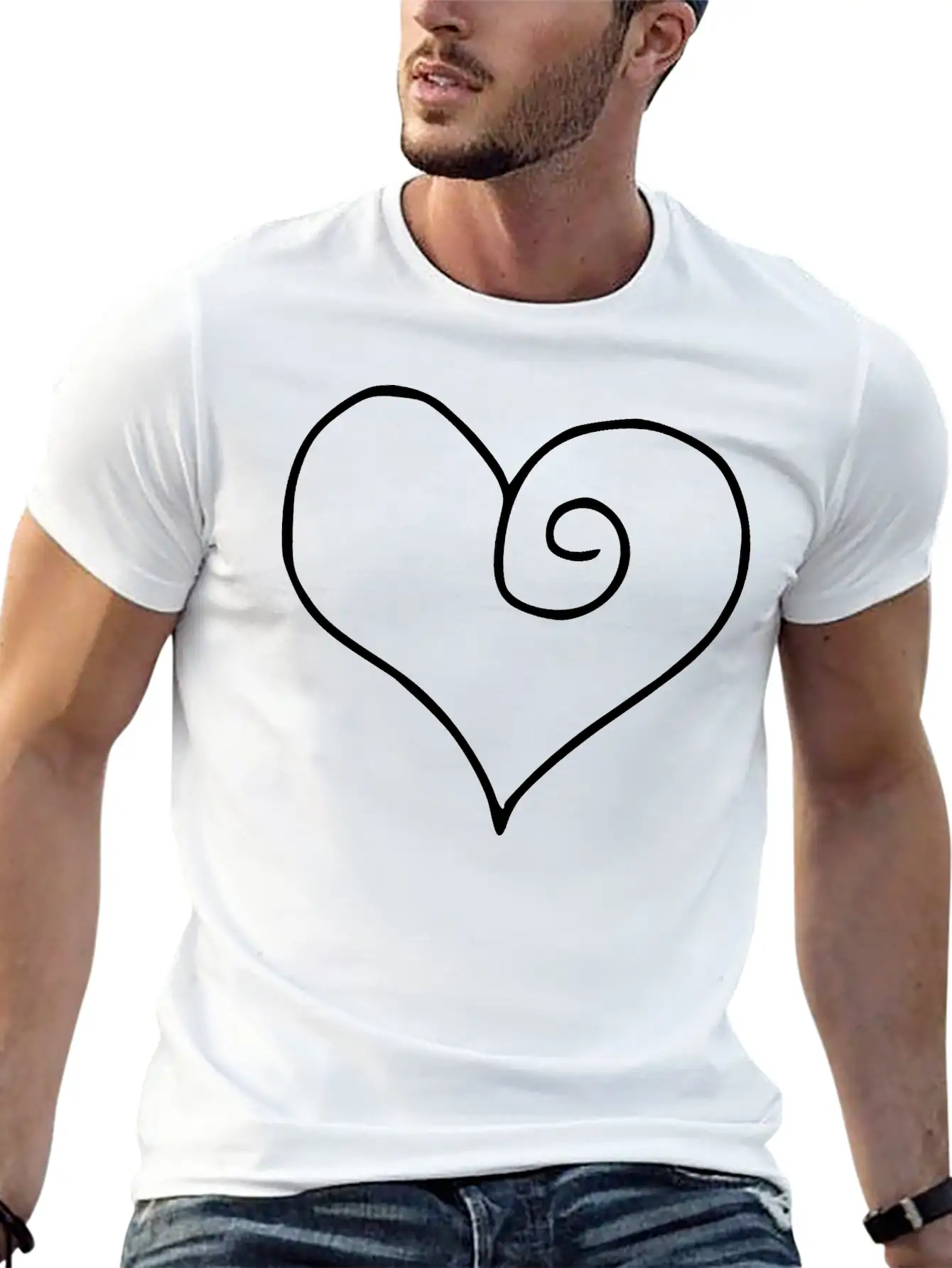 Heart Emojis Sketch Stylish Everyday T-Shirt – Unisex Basic Cotton Tee