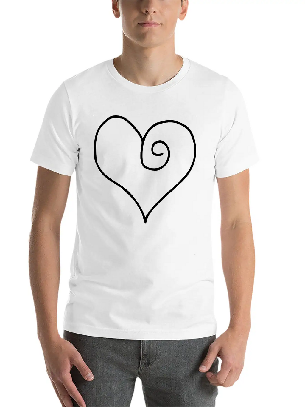 Heart Emojis Sketch Stylish Everyday T-Shirt – Unisex Basic Cotton Tee