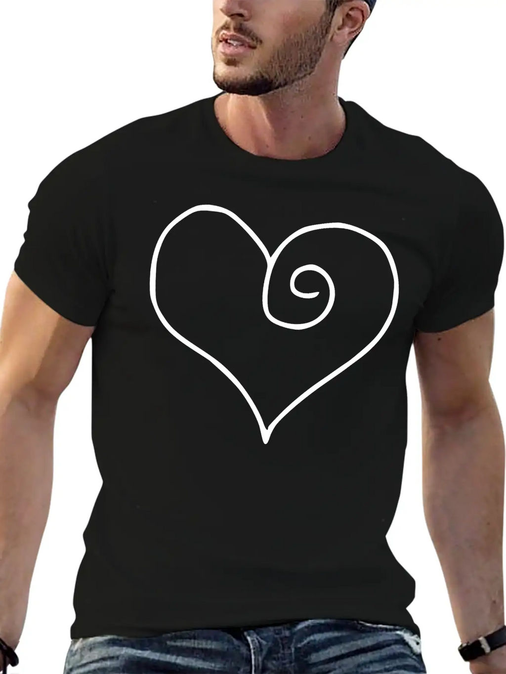 Heart Emojis Sketch Stylish Everyday T-Shirt – Unisex Basic Cotton Tee