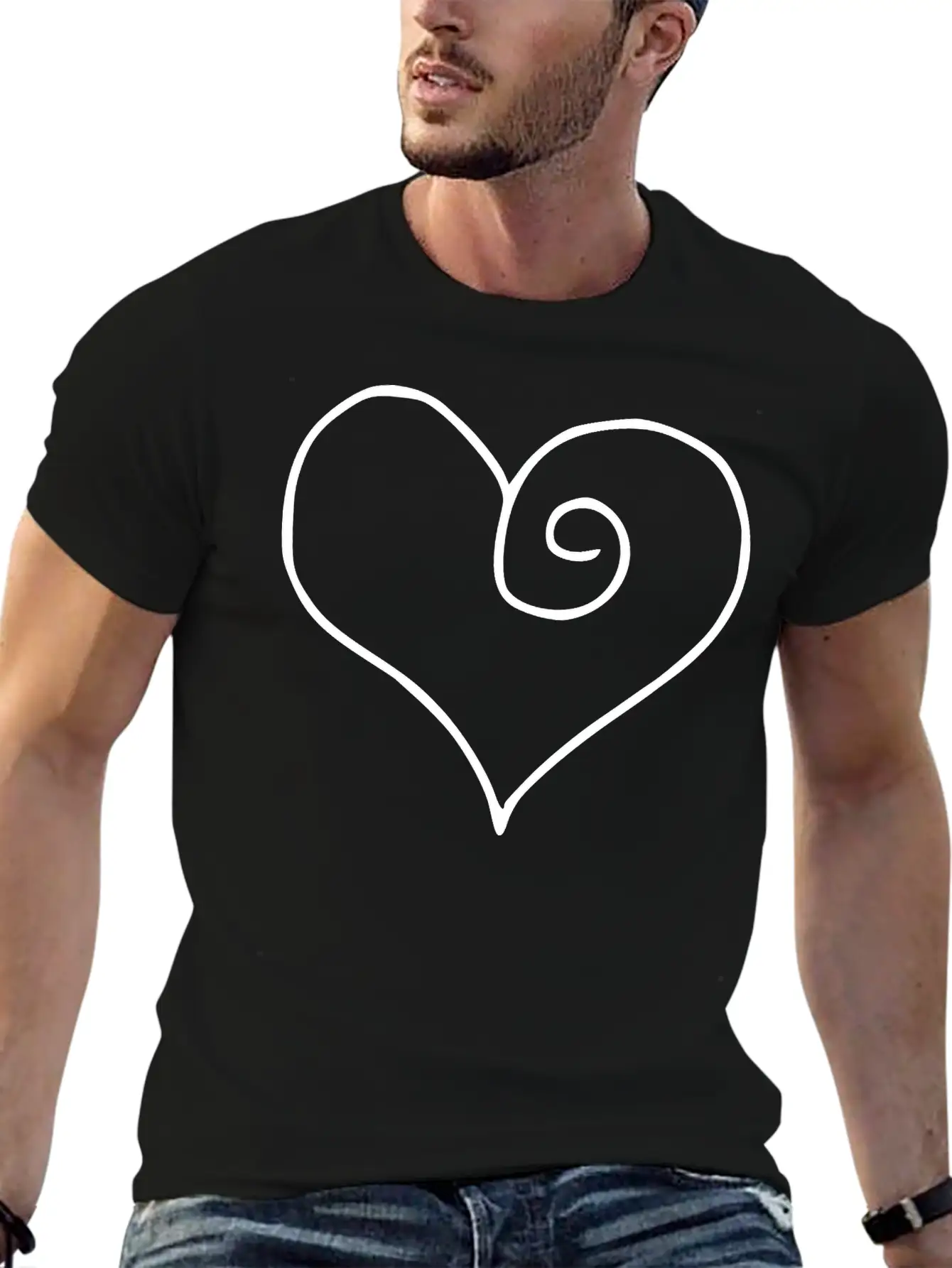 Heart Emojis Sketch Stylish Everyday T-Shirt – Unisex Basic Cotton Tee