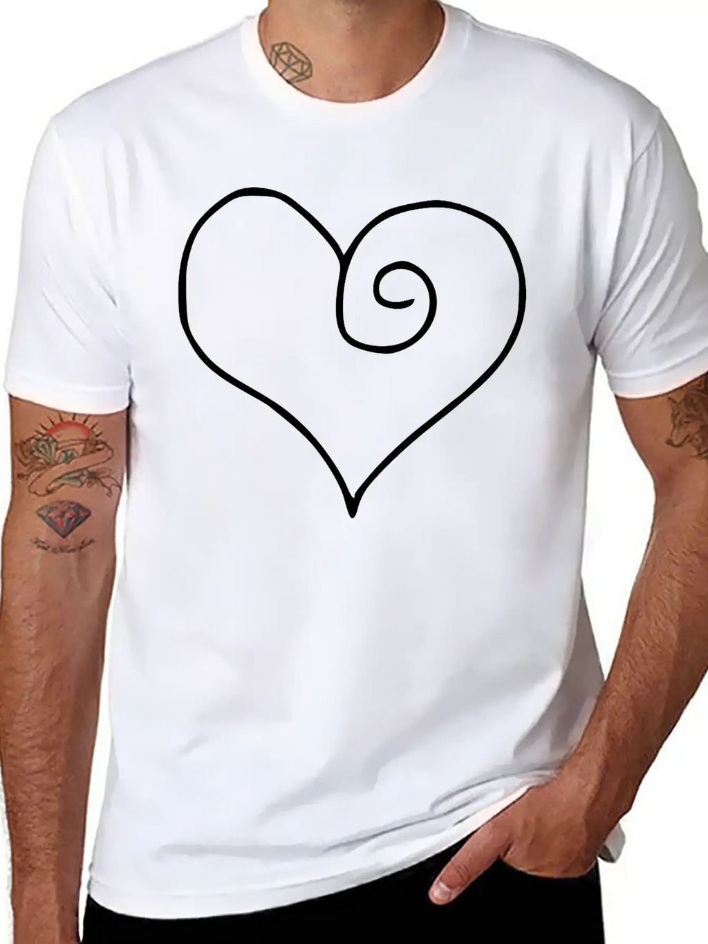 Heart Emojis Sketch Stylish Everyday T-Shirt – Unisex Basic Cotton Tee