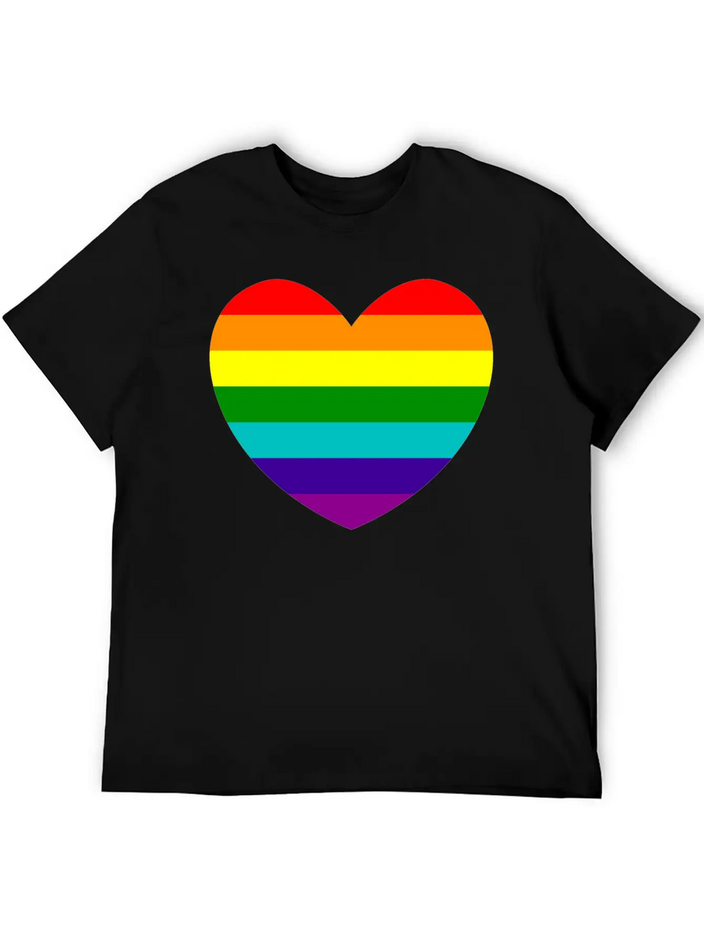 Heart In Rainbow Gay Pride Colors Unisex Casual T-Shirt – Clean Design For Daily Comfort