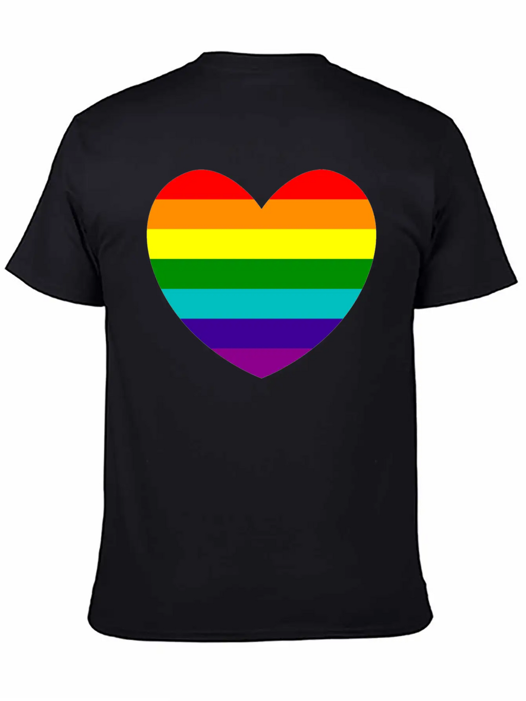 Heart In Rainbow Gay Pride Colors Unisex Casual T-Shirt – Clean Design For Daily Comfort