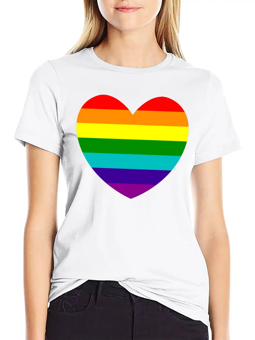 Heart In Rainbow Gay Pride Colors Unisex Casual T-Shirt – Clean Design For Daily Comfort