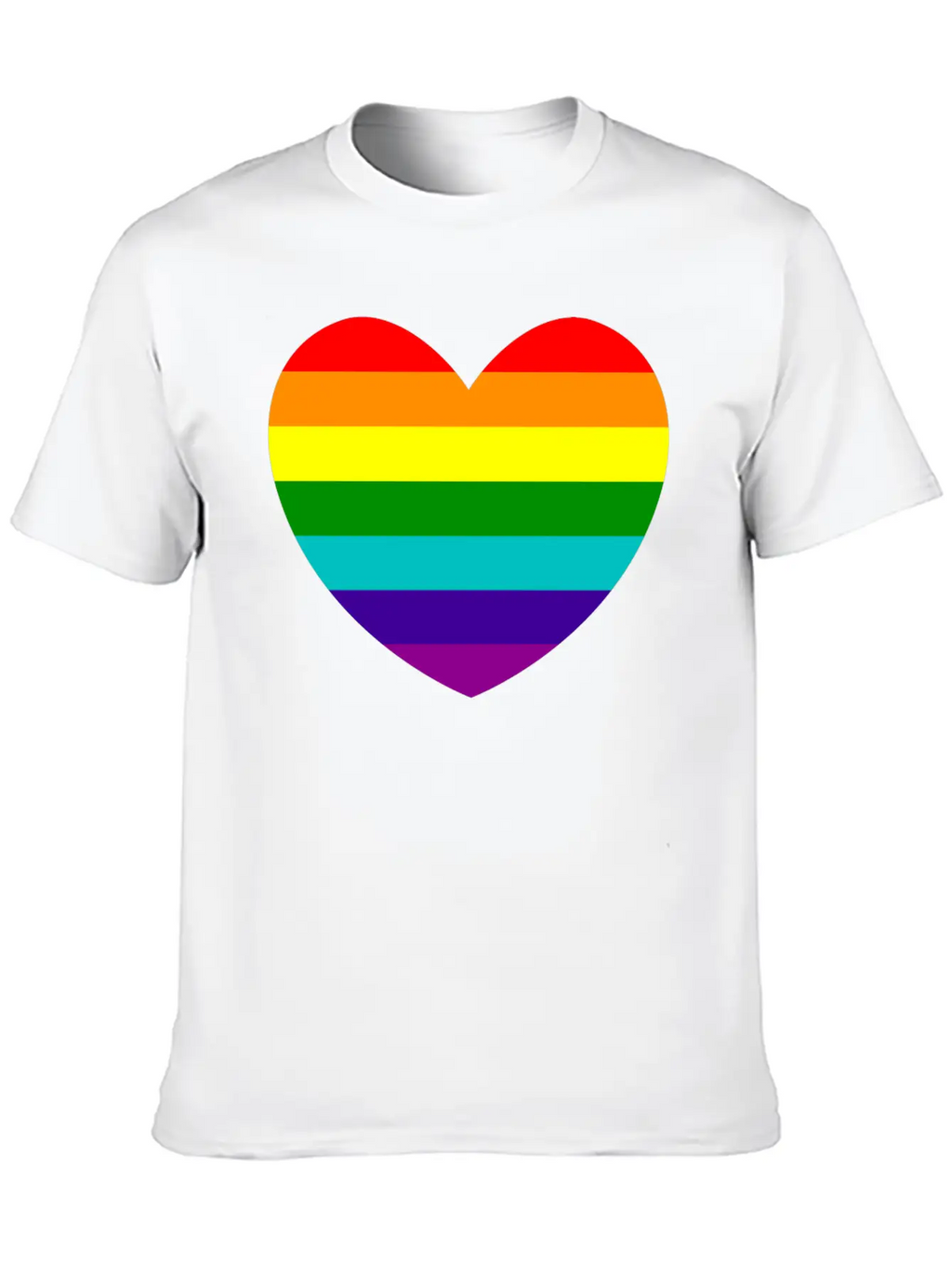 Heart In Rainbow Gay Pride Colors Unisex Casual T-Shirt – Clean Design For Daily Comfort