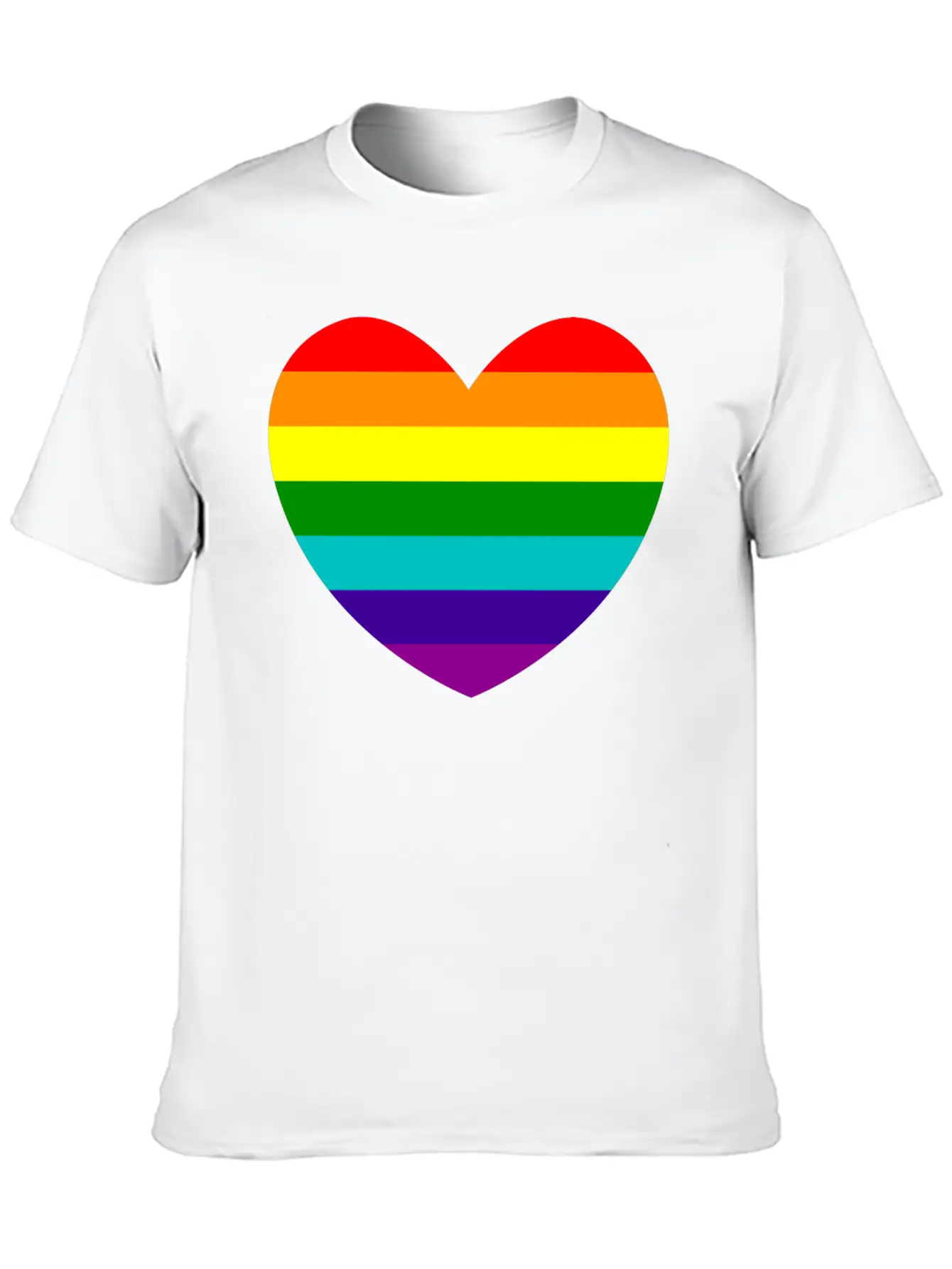 Heart In Rainbow Gay Pride Colors Unisex Casual T-Shirt – Clean Design For Daily Comfort