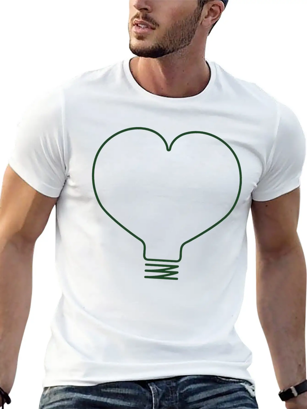 Heart Light Bulb Classic Cotton Tee – Unisex Comfort For Any Season