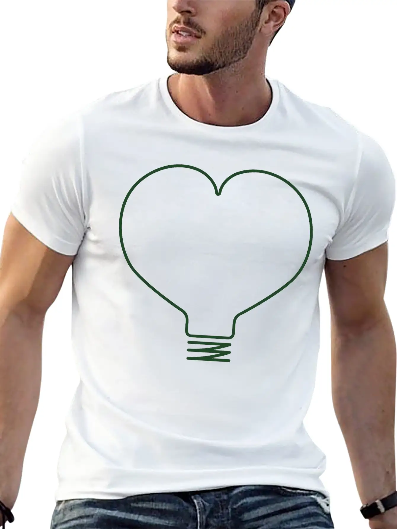 Heart Light Bulb Classic Cotton Tee – Unisex Comfort For Any Season