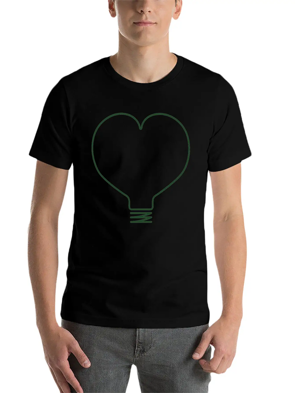Heart Light Bulb Classic Cotton Tee – Unisex Comfort For Any Season