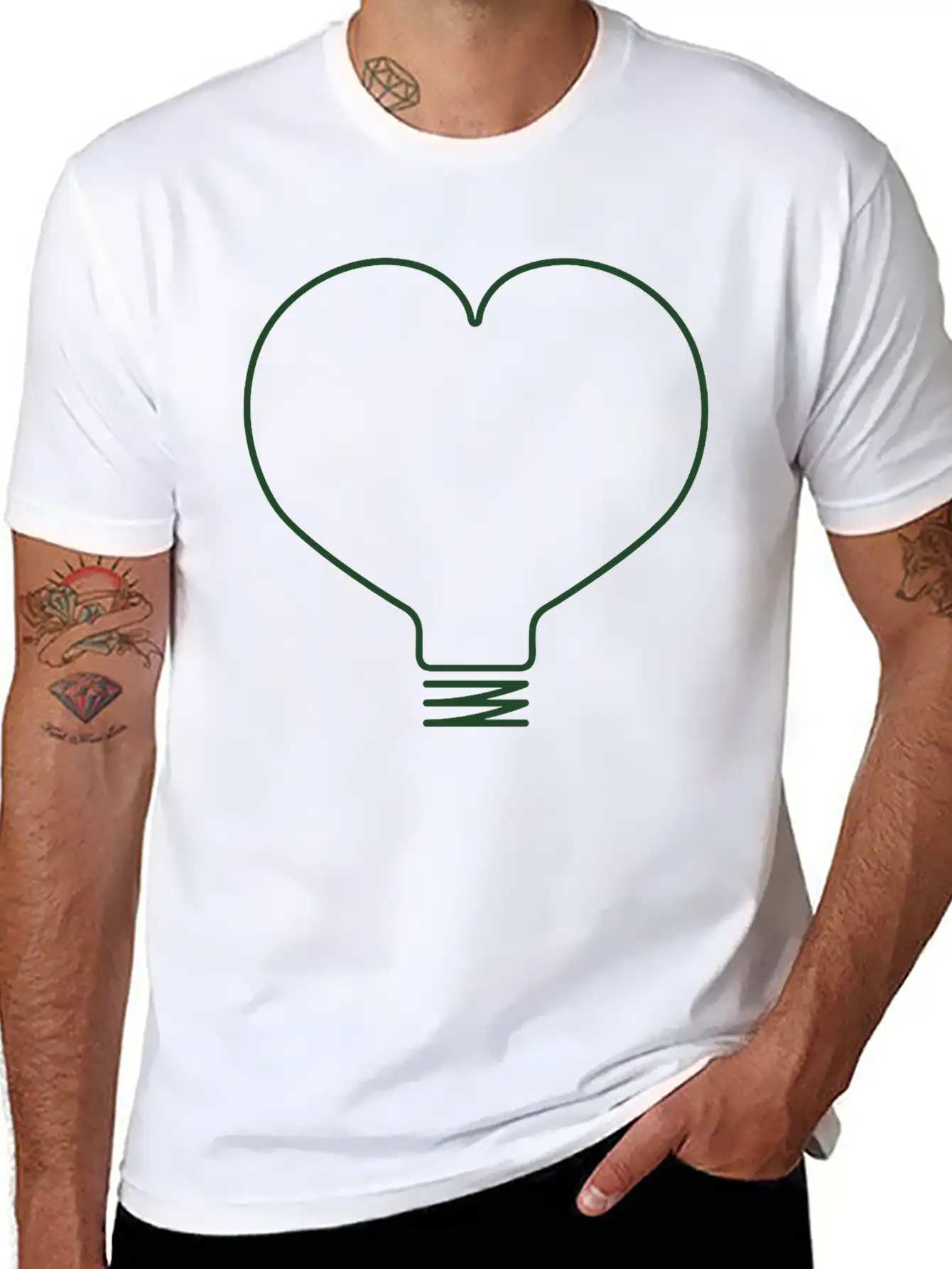 Heart Light Bulb Classic Cotton Tee – Unisex Comfort For Any Season