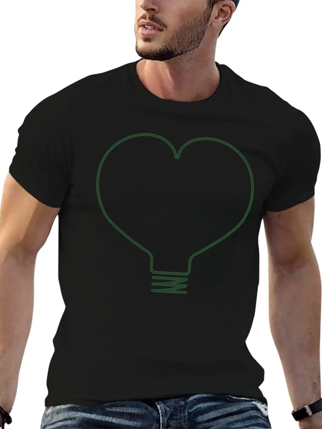 Heart Light Bulb Classic Cotton Tee – Unisex Comfort For Any Season
