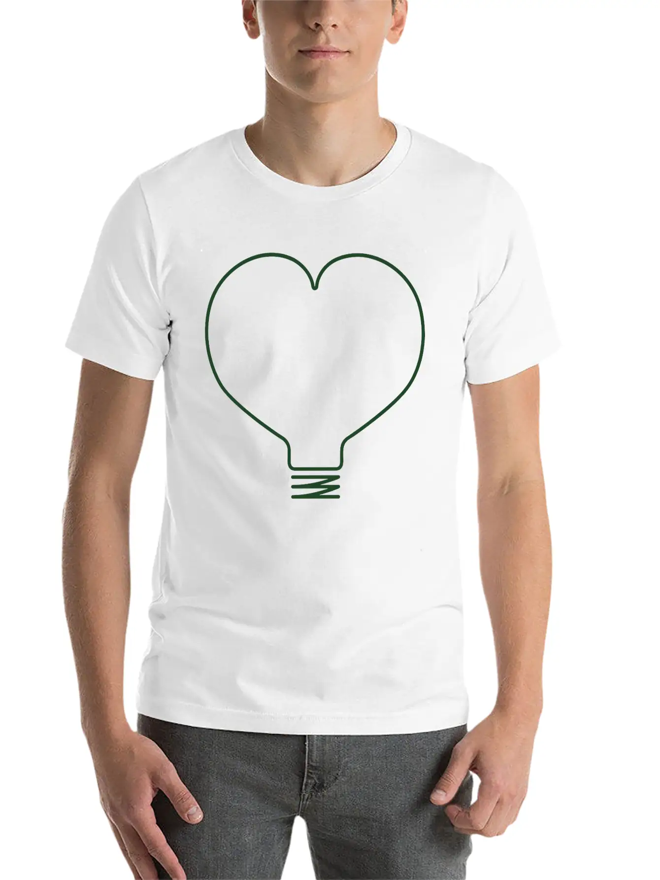 Heart Light Bulb Classic Cotton Tee – Unisex Comfort For Any Season