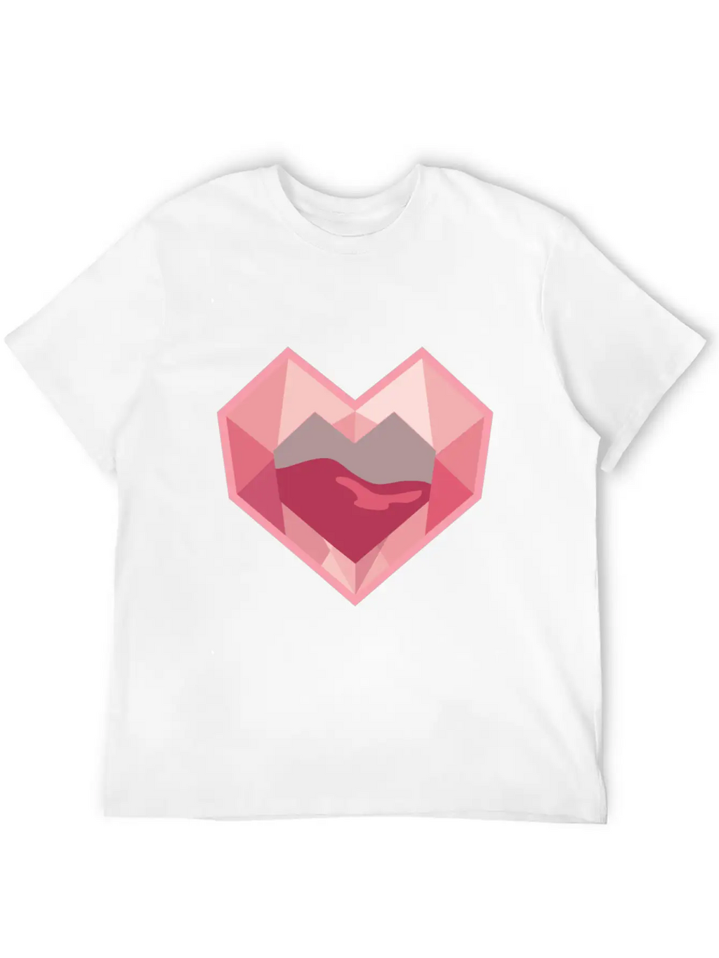 Heart Low-Poly-Style Breathable Graphic T-Shirt – Perfect For Casual Days