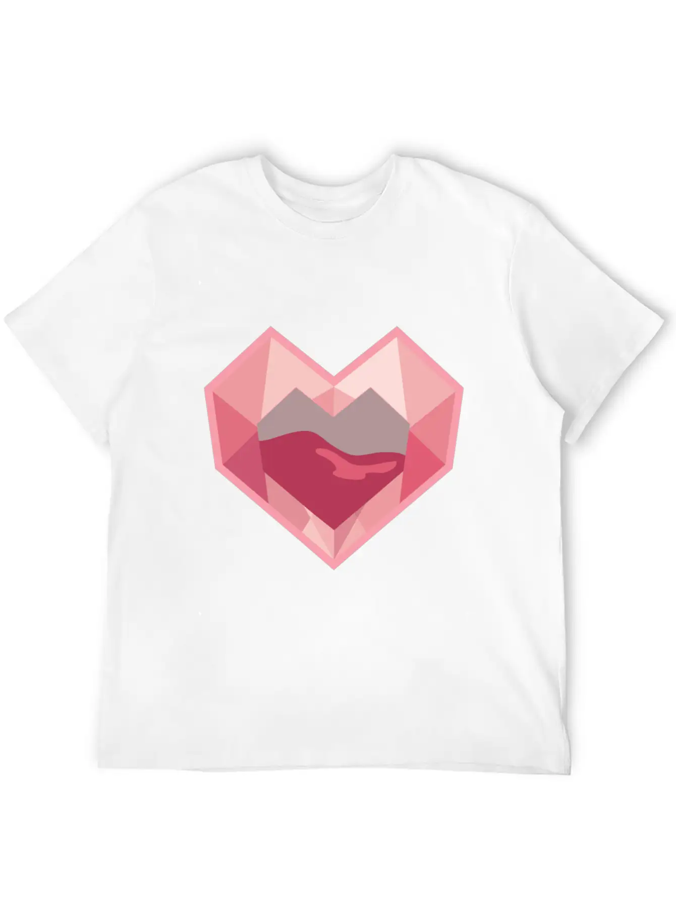 Heart Low-Poly-Style Breathable Graphic T-Shirt – Perfect For Casual Days